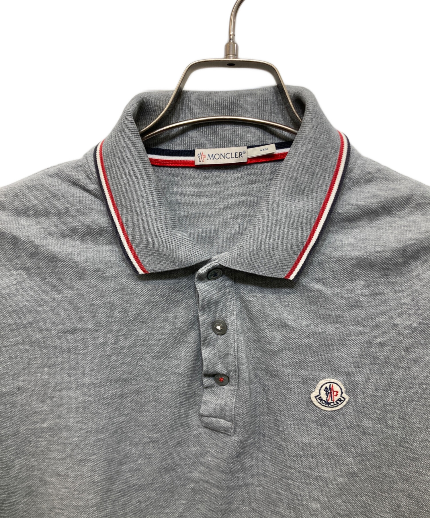 中古・古着通販】MONCLER (モンクレール) ポロシャツ グレー サイズ:M