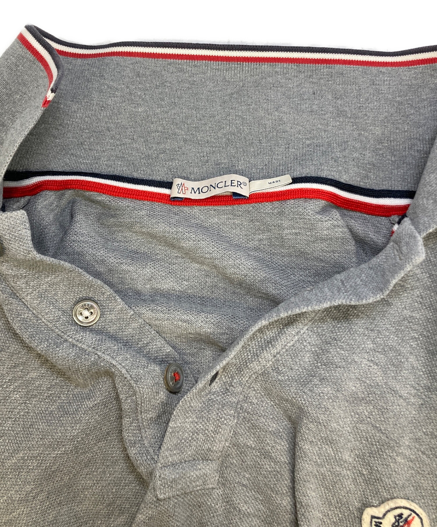MONCLER グレー ポロシャツ サイズL MONCLER グレー ポロシャツ L - メルカリ