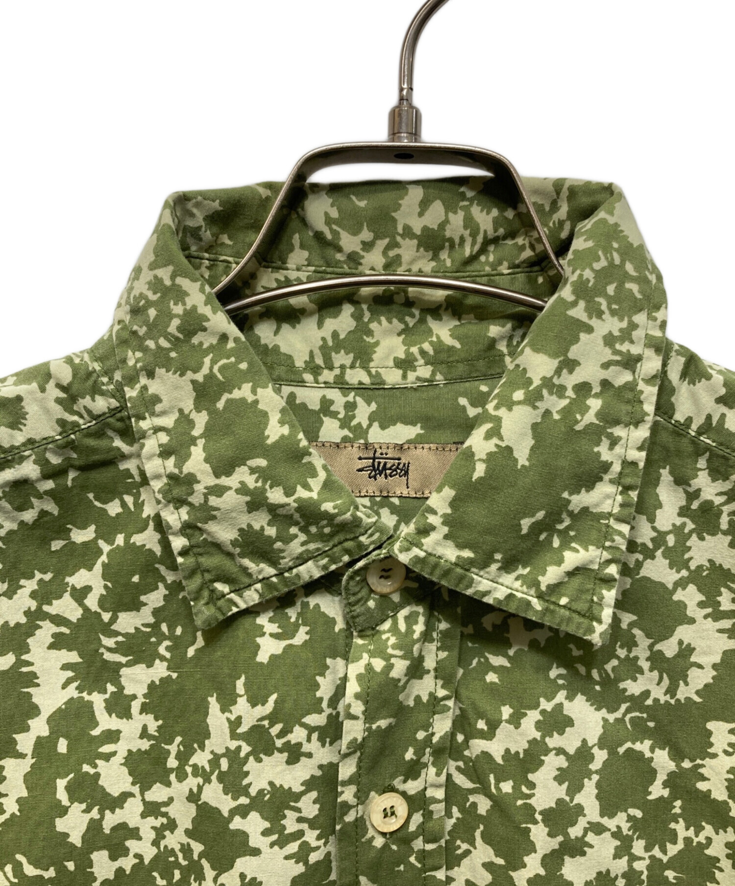 中古・古着通販】stussy (ステューシー) 半袖シャツ グリーン サイズ