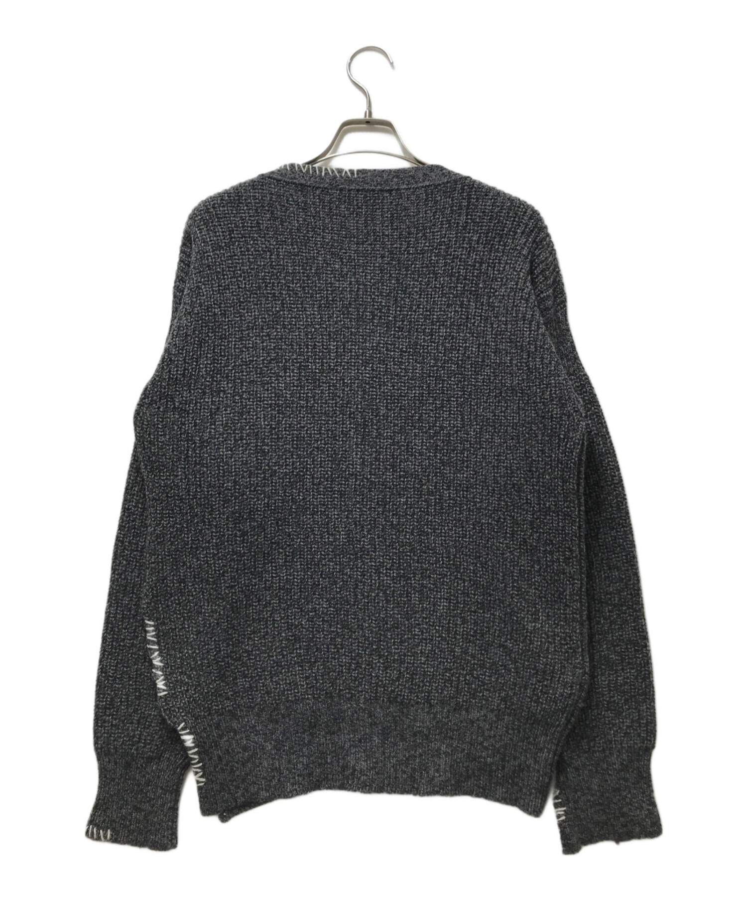 中古・古着通販】MARNI (マルニ) ステッチVネックカーディガン グレー