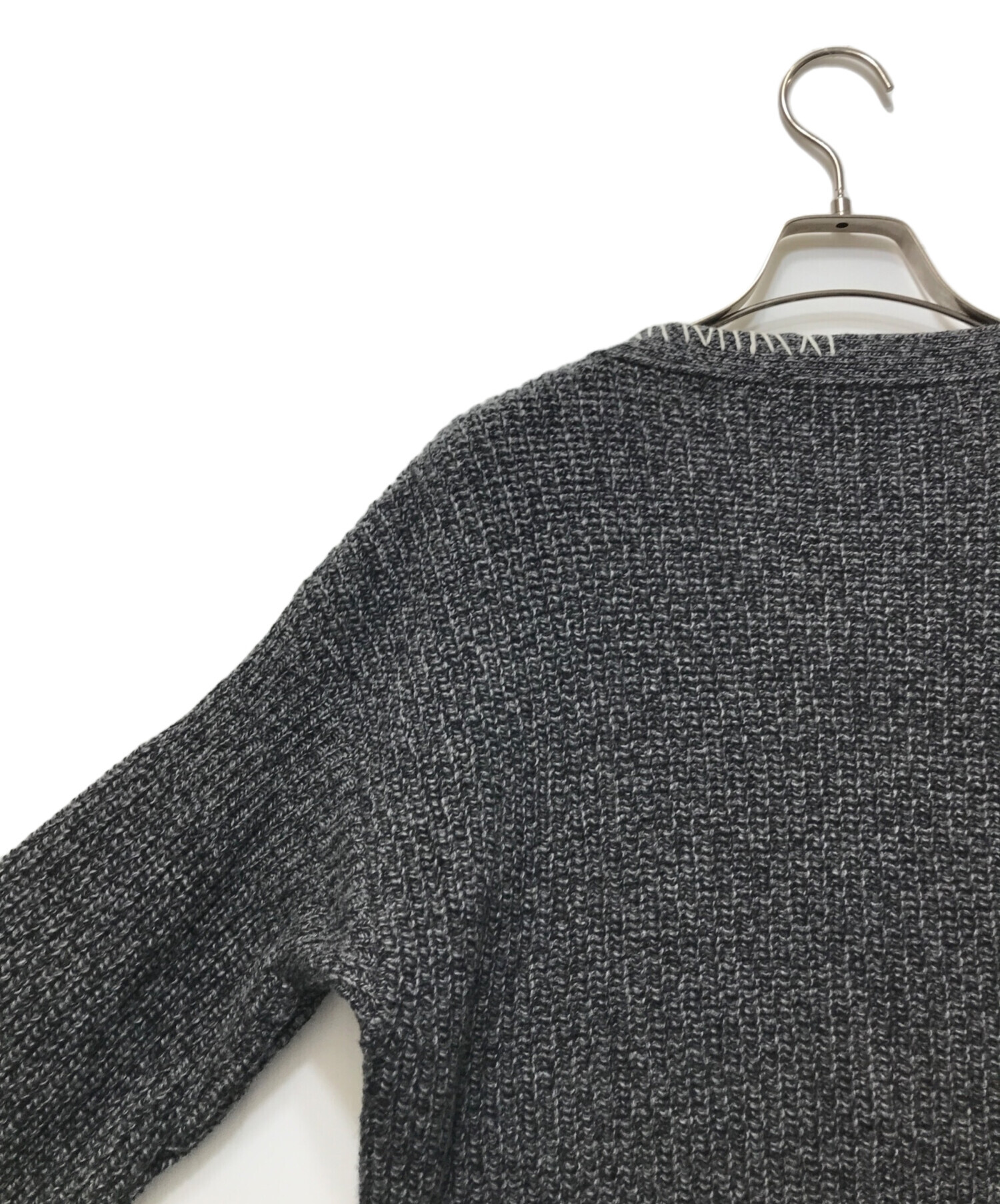 中古・古着通販】MARNI (マルニ) ステッチVネックカーディガン グレー