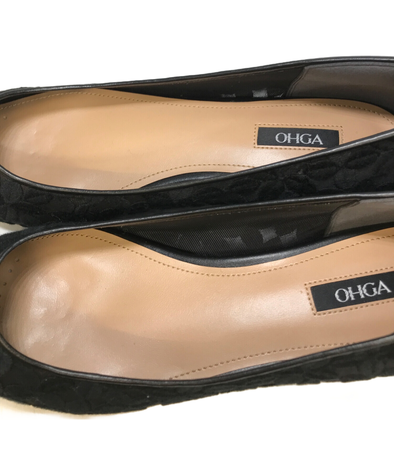 中古・古着通販】OHGA (オオガ) ポインテッドトゥ切替パンプス 