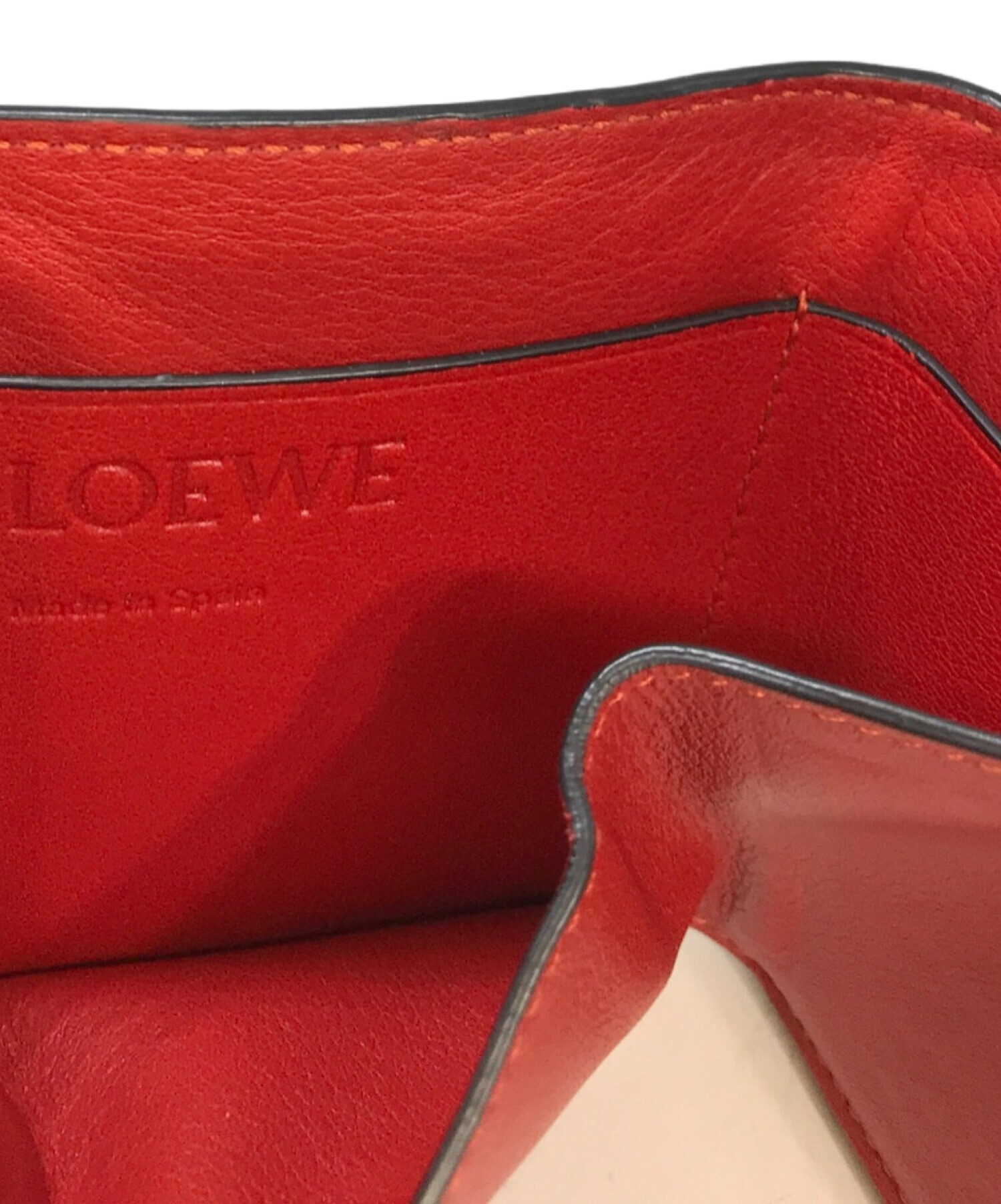 中古・古着通販】LOEWE (ロエベ) アナグラム3つ折り財布 レッド