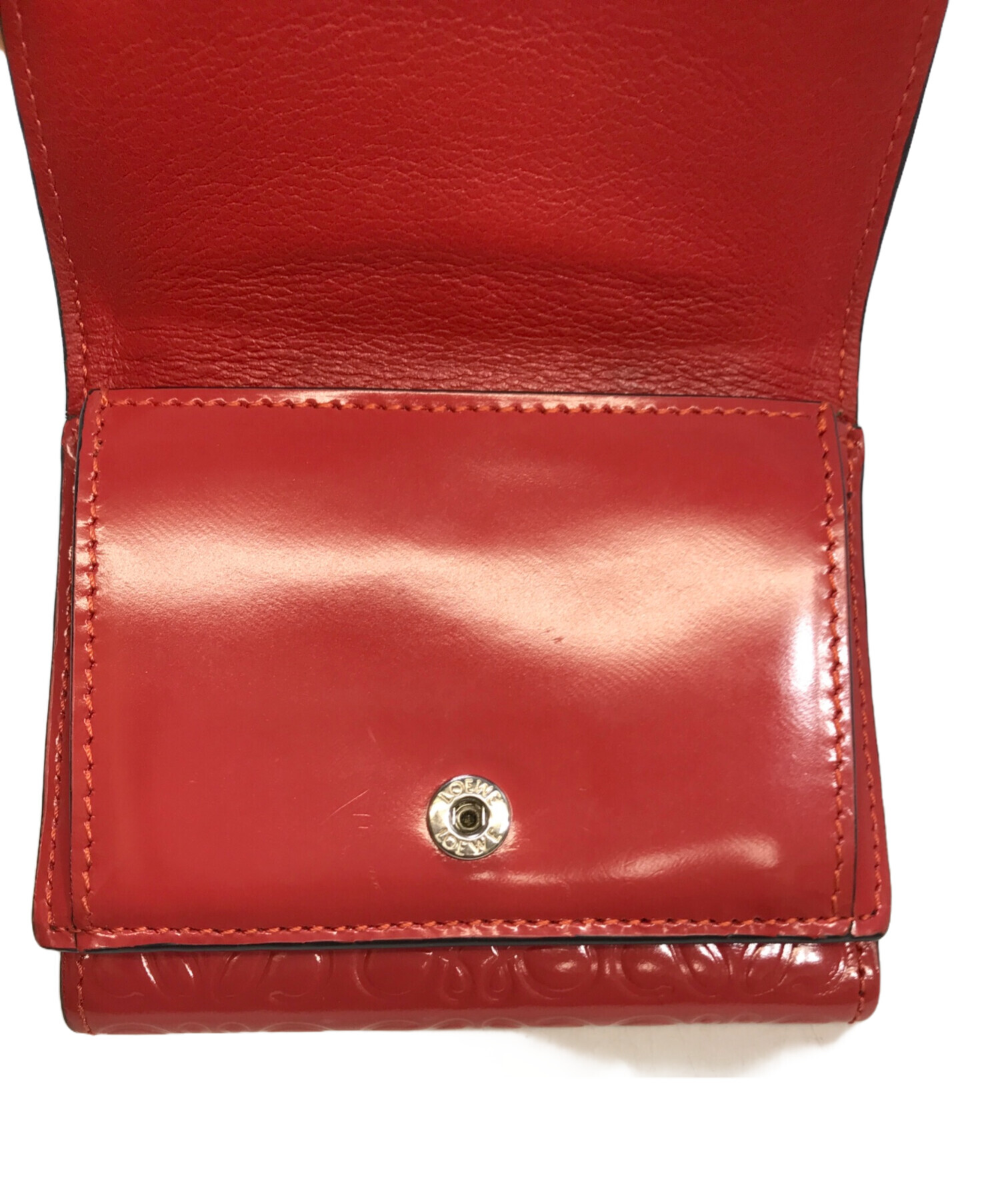 中古・古着通販】LOEWE (ロエベ) アナグラム3つ折り財布 レッド