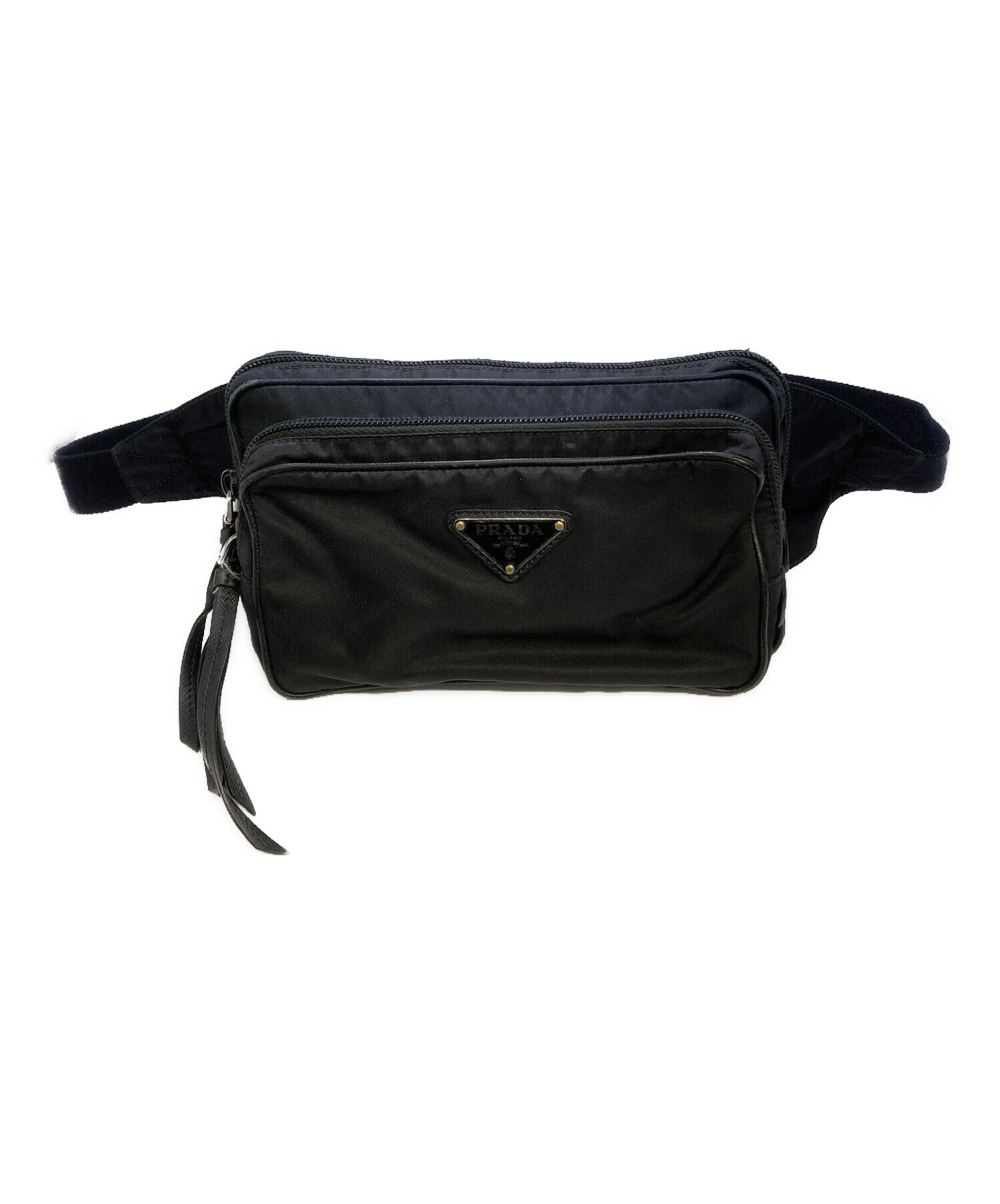 中古・古着通販】PRADA (プラダ) ナイロンウエストバッグ ブラック 
