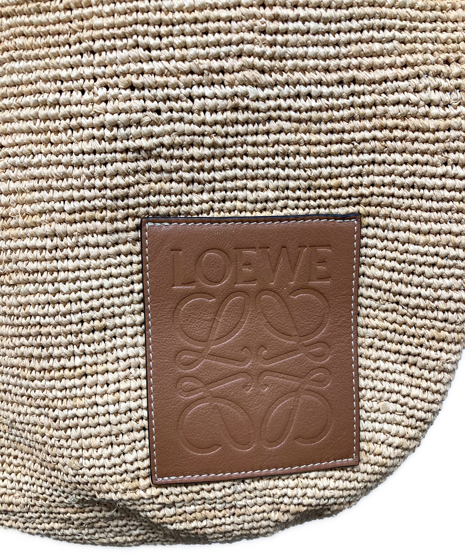 中古・古着通販】LOEWE (ロエベ) ラフィアスリットバッグ ベージュ 