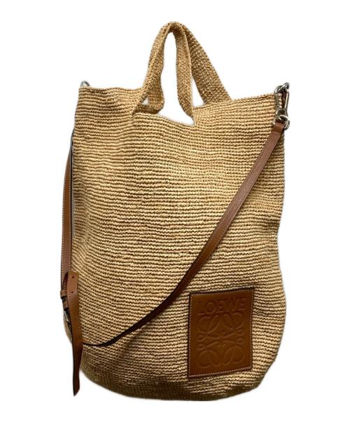 中古・古着通販】LOEWE (ロエベ) ラフィアスリットバッグ ベージュ