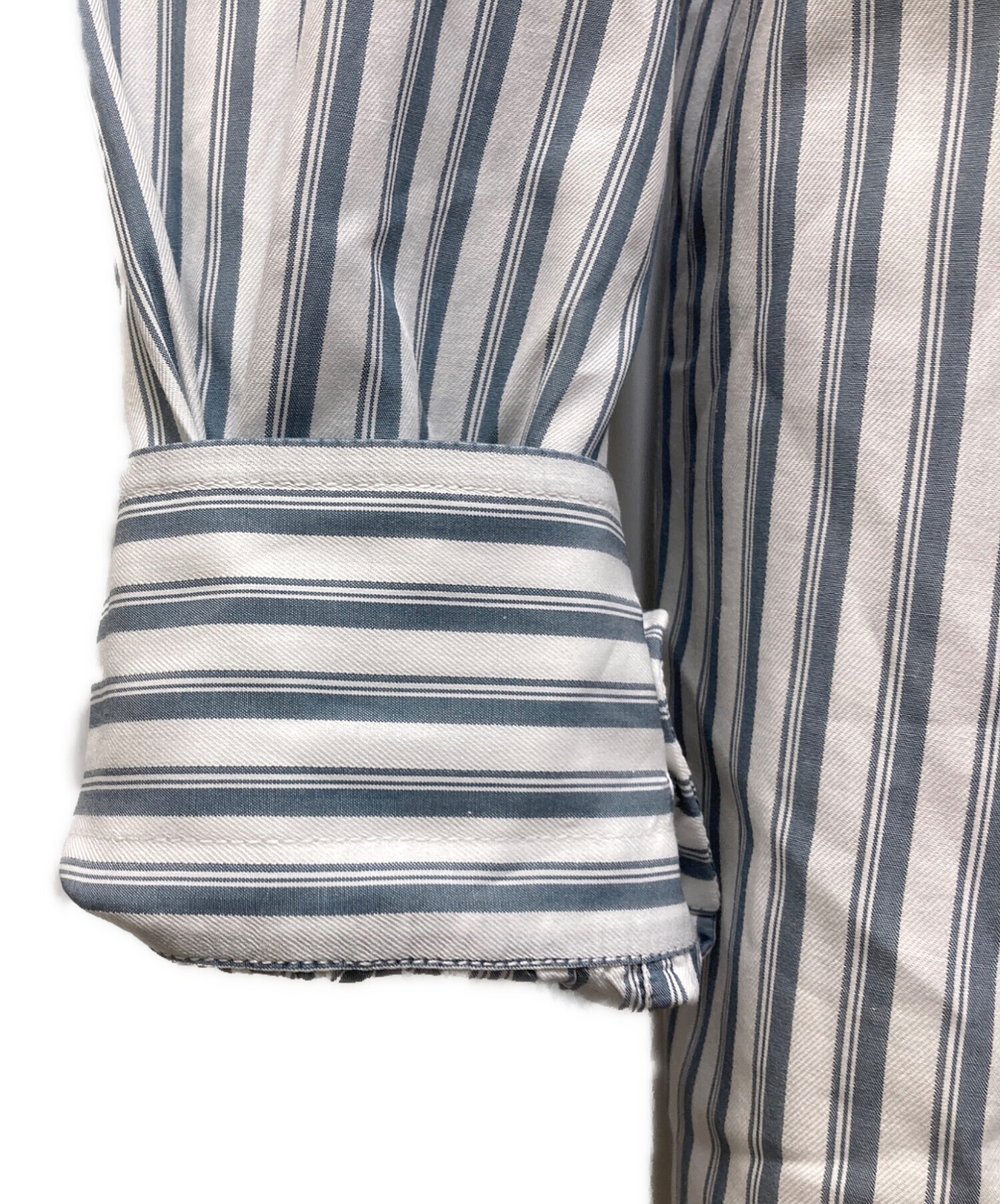中古・古着通販】HERMES (エルメス) ストライプシャツ ブルー サイズ