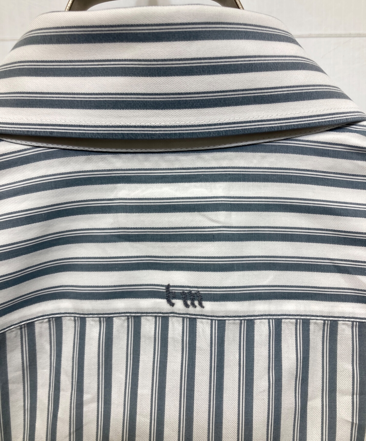中古・古着通販】HERMES (エルメス) ストライプシャツ ブルー サイズ