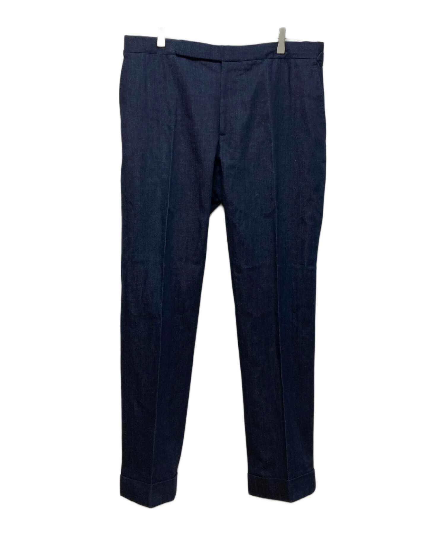 ⑳ ラルフローレンパープルレーベル 伊製 ラムレザー側章 トラックパンツ 黒 中古・古着通販】RALPH LAUREN PURPLE LABEL (ラルフ ローレン