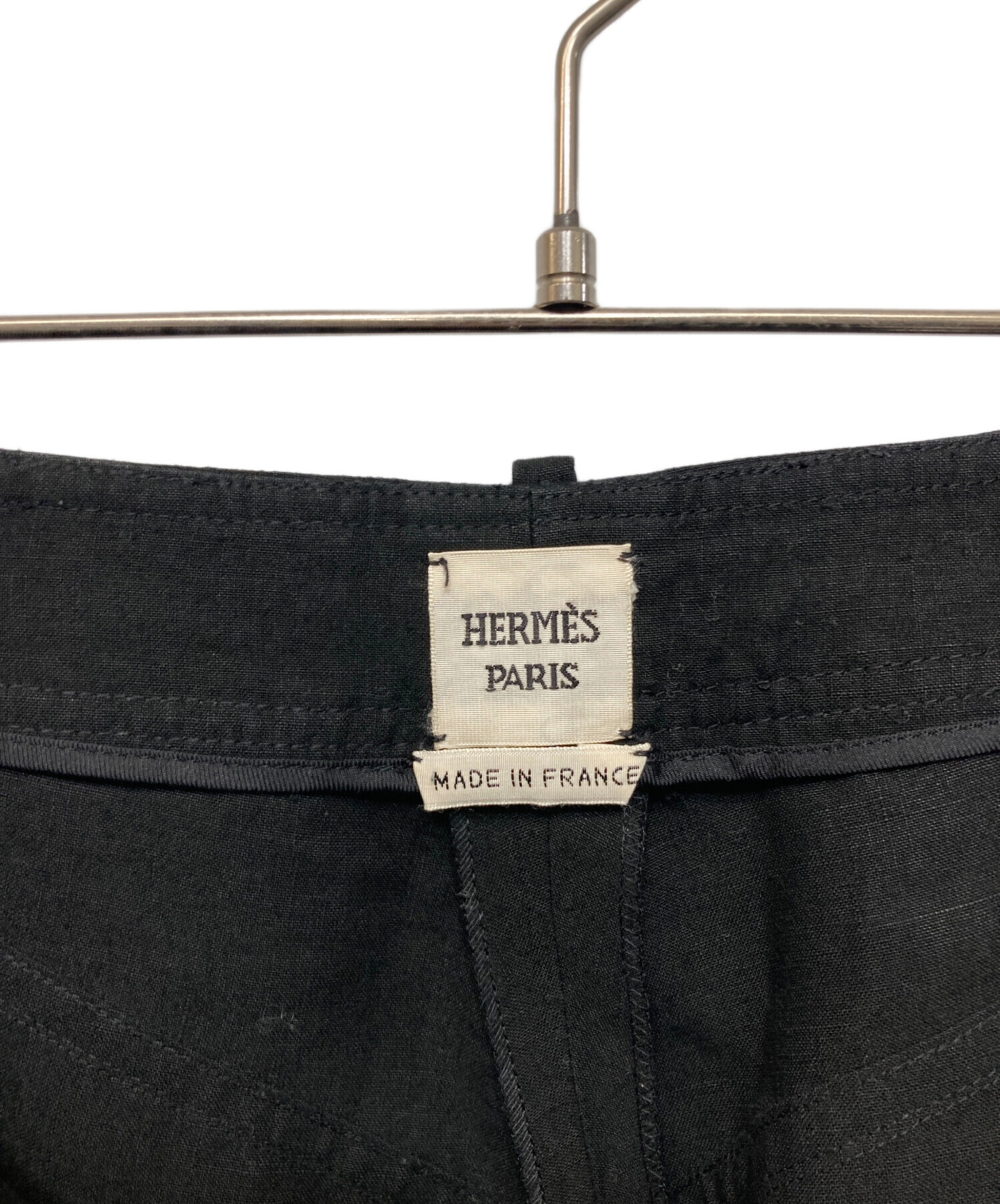 HERMES リネン パンツ エルメス 中古・古着通販】HERMES (エルメス) リネンパンツ ブラック サイズ:36