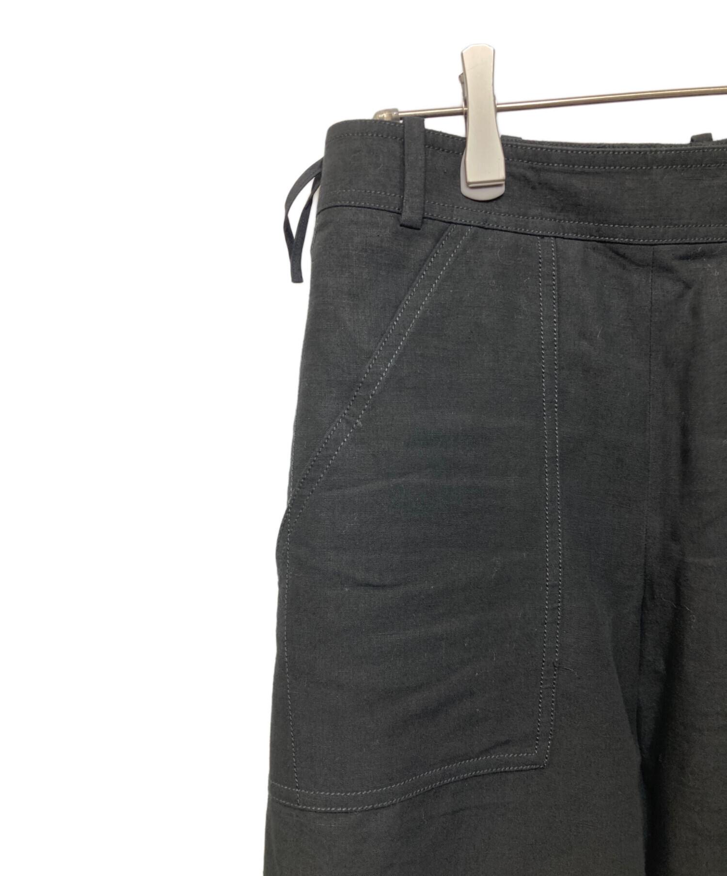 HERMES リネン パンツ エルメス 中古・古着通販】HERMES (エルメス) リネンパンツ ブラック サイズ:36