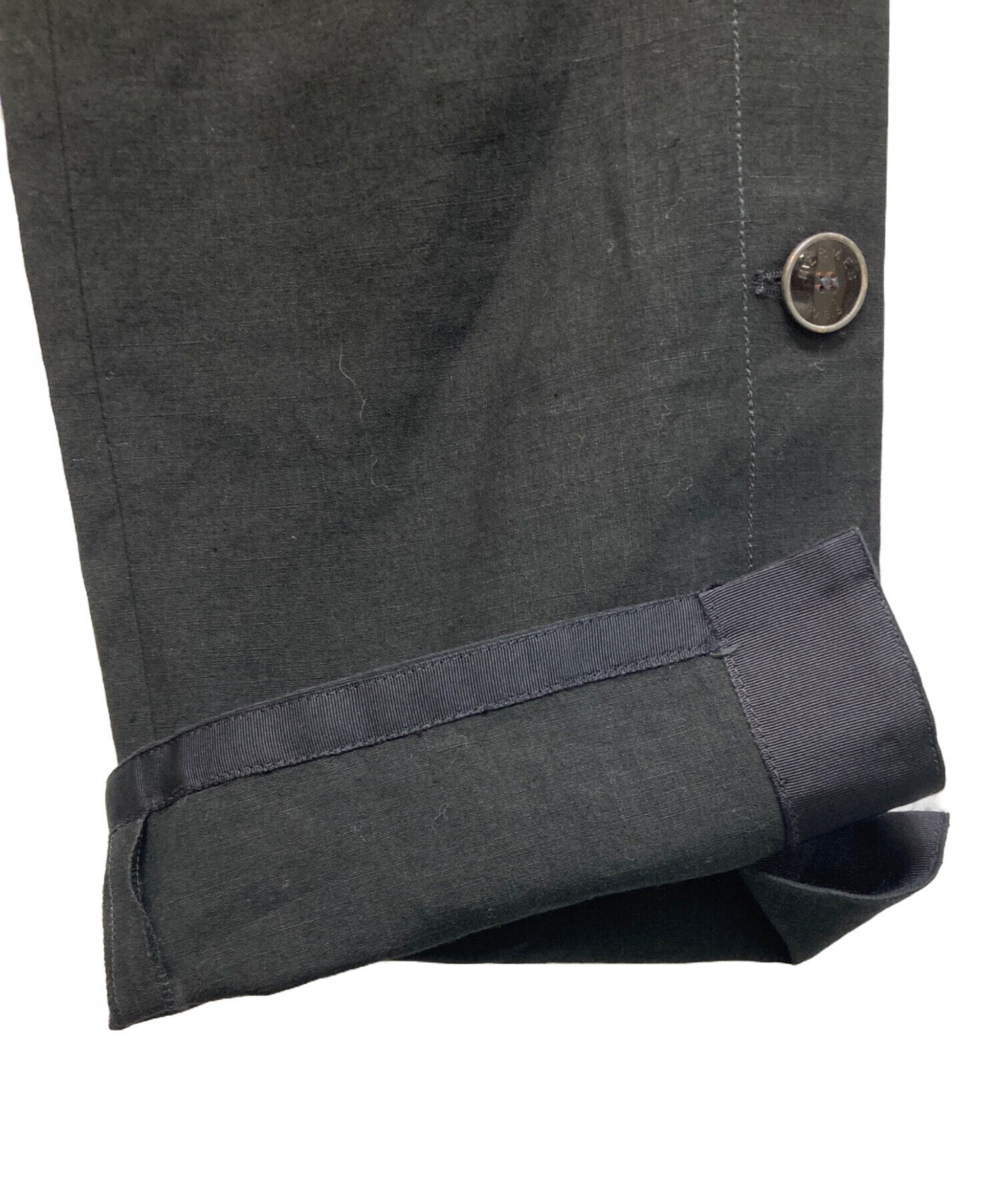 中古・古着通販】HERMES (エルメス) リネンパンツ ブラック サイズ:36