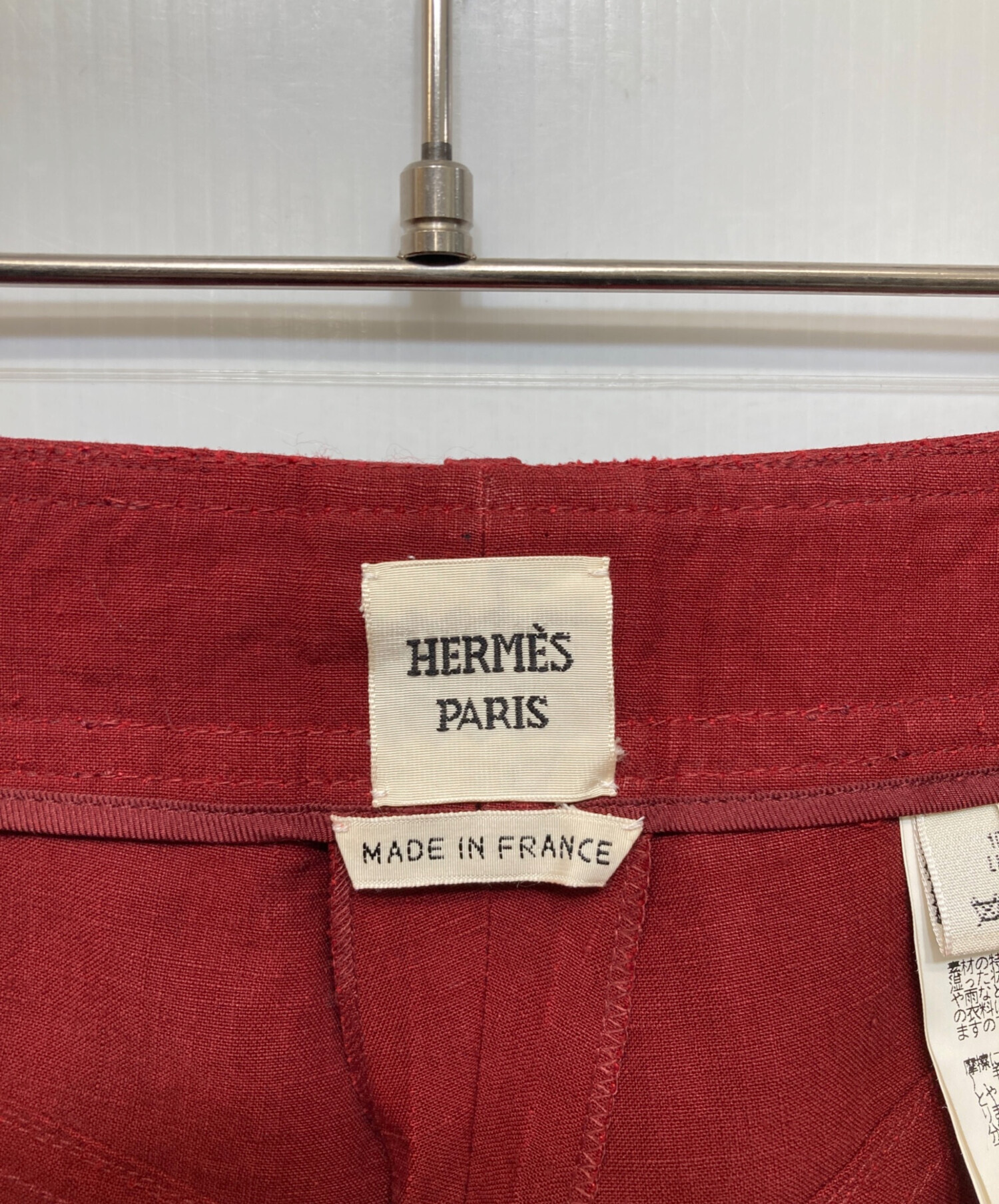 中古・古着通販】HERMES (エルメス) リネンパンツ レッド サイズ:36