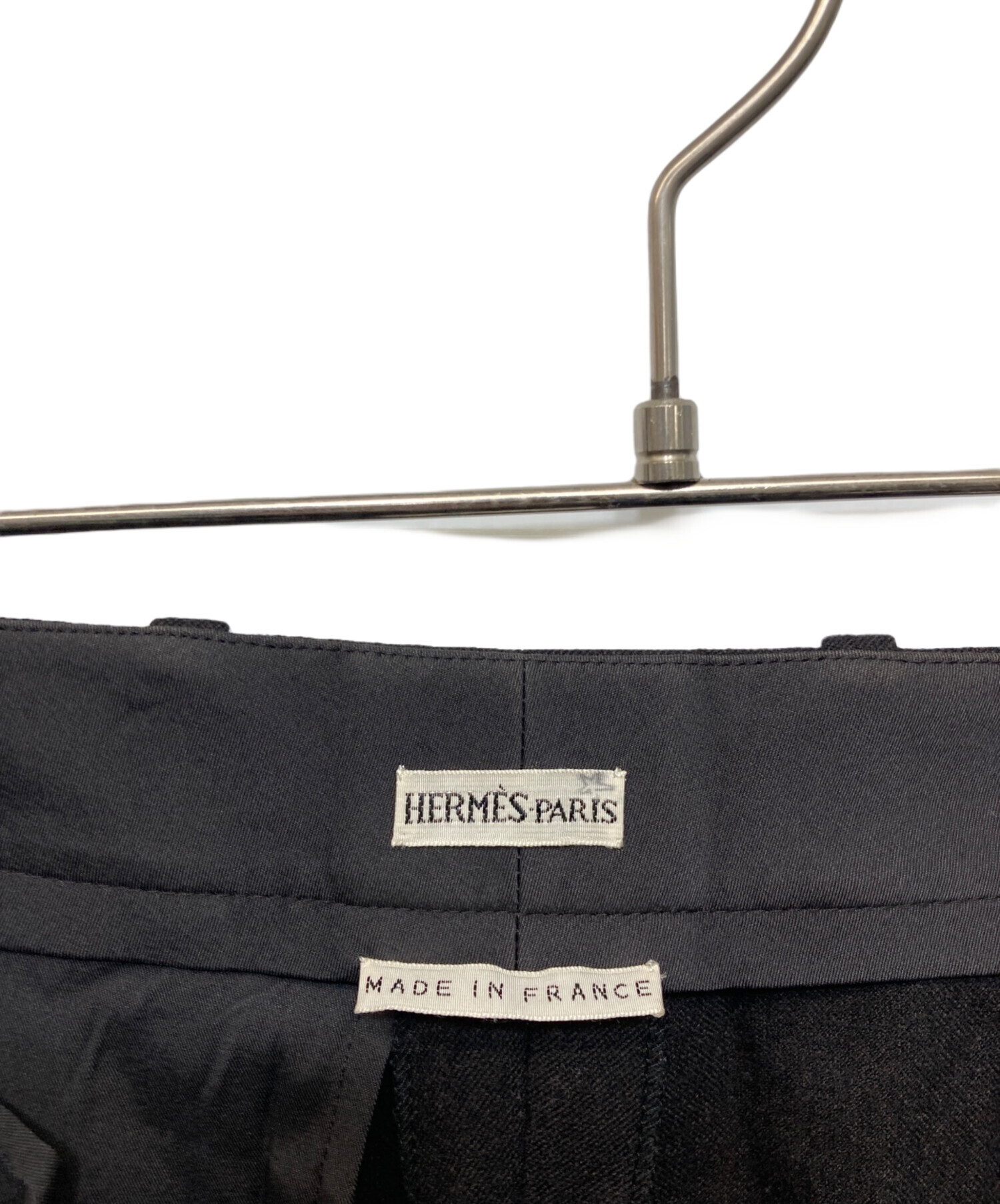 中古・古着通販】HERMES (エルメス) ウールセンタープレスパンツ