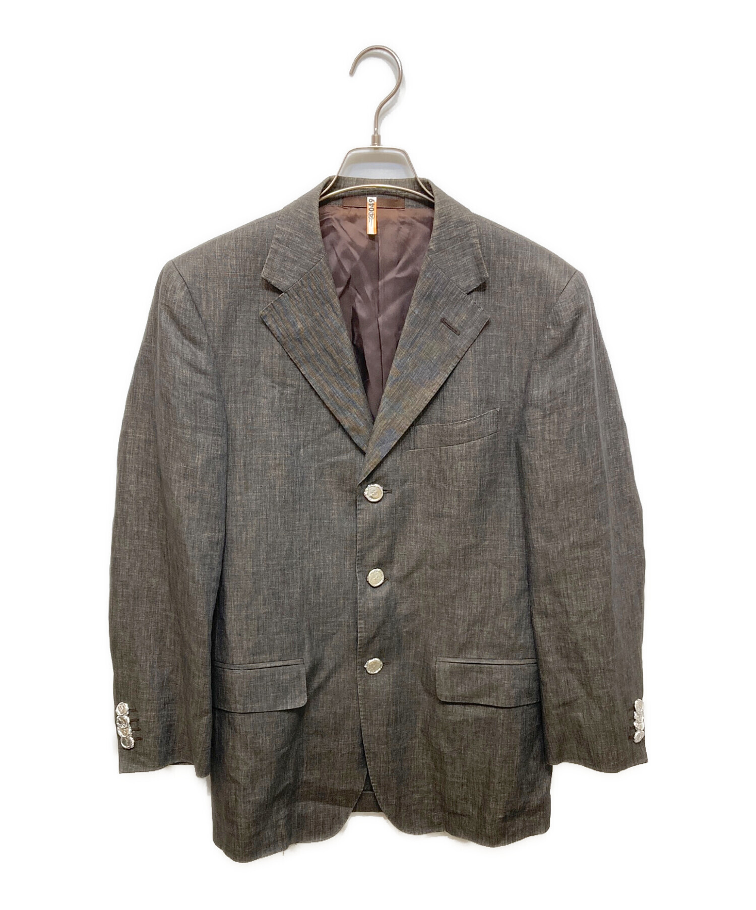中古・古着通販】ZEGNA (ゼニア) リネンテーラードジャケット ブラウン