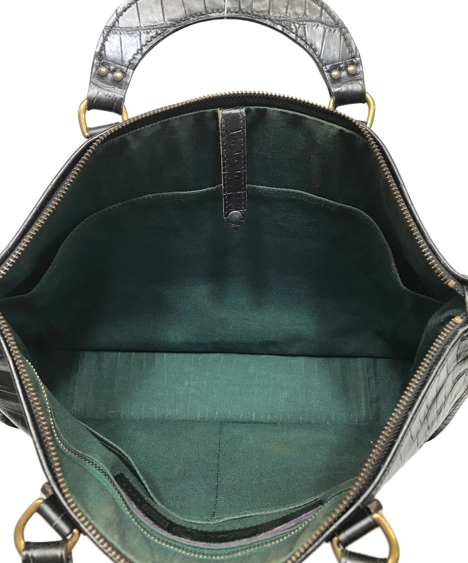中古・古着通販】Felisi (フェリージ) クロコ型押しレザーバッグ