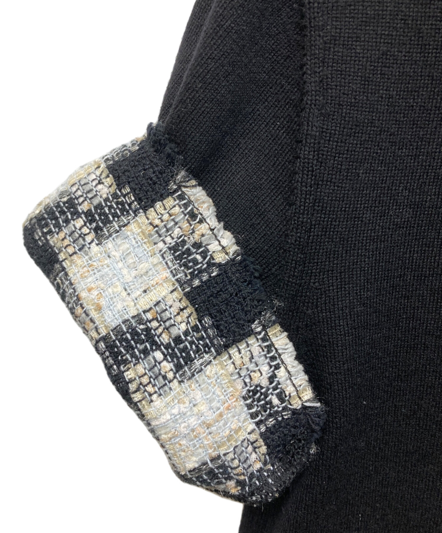 CHANEL 黒 半袖　カシミヤ100 38 CHANEL シャネル/カシミヤノースリーブニット・BK/38/Bランク/85【中古