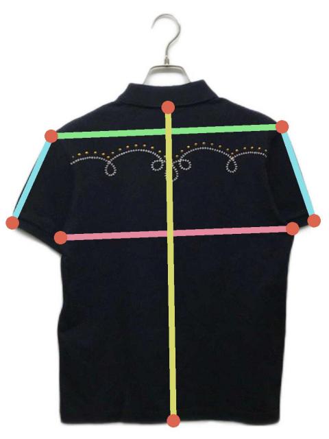 GUCCI ピラミッドスタッズポロシャツ ネイビー Sサイズ 中古・古着通販】GUCCI (グッチ) スタッズ刺繍ポロシャツ ネイビー