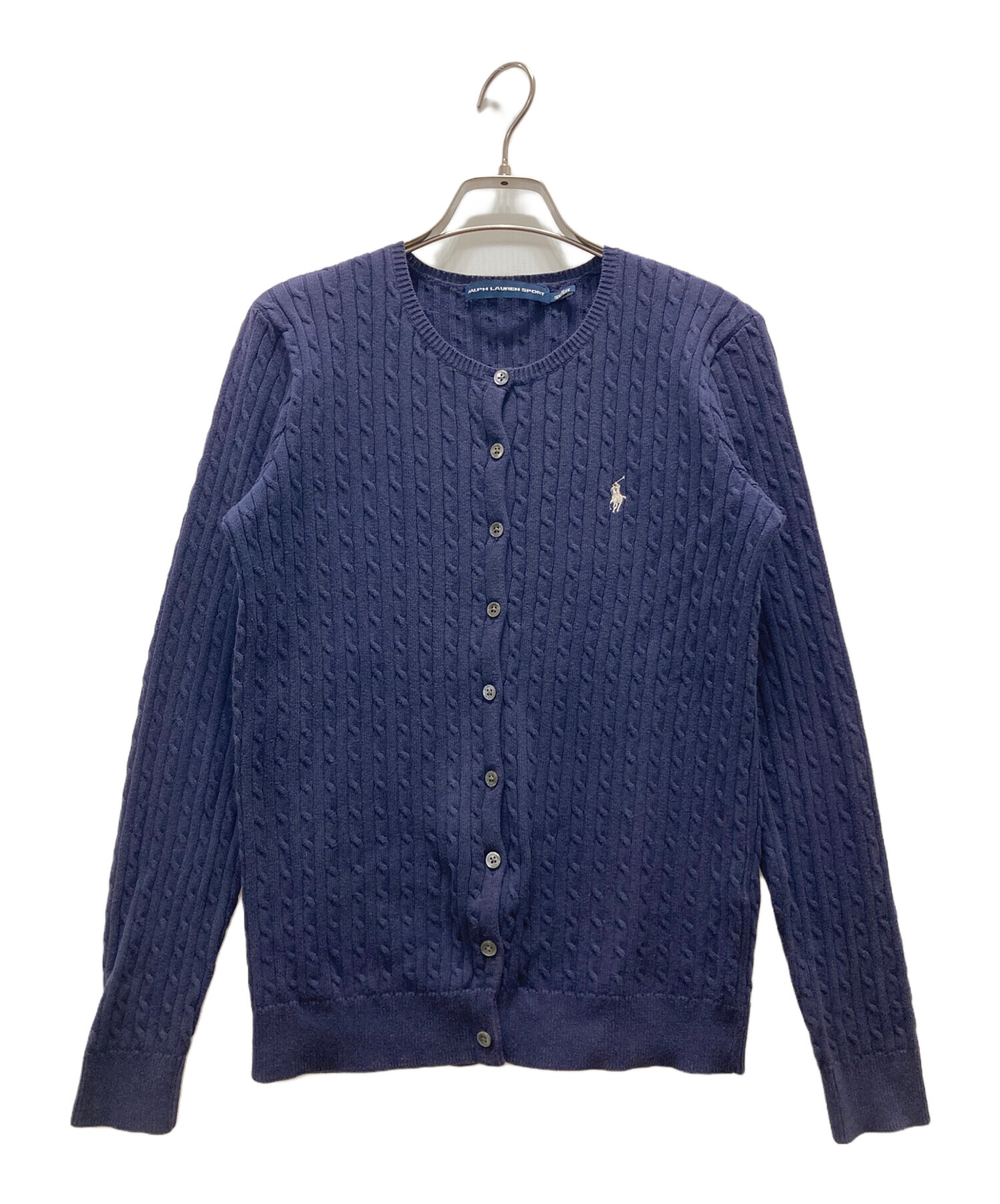 美品！ラルフローレン ネイビー ケーブル カーディガン ポニー刺繍 中古・古着通販】RALPH LAUREN SPORT (ラルフローレン スポーツ