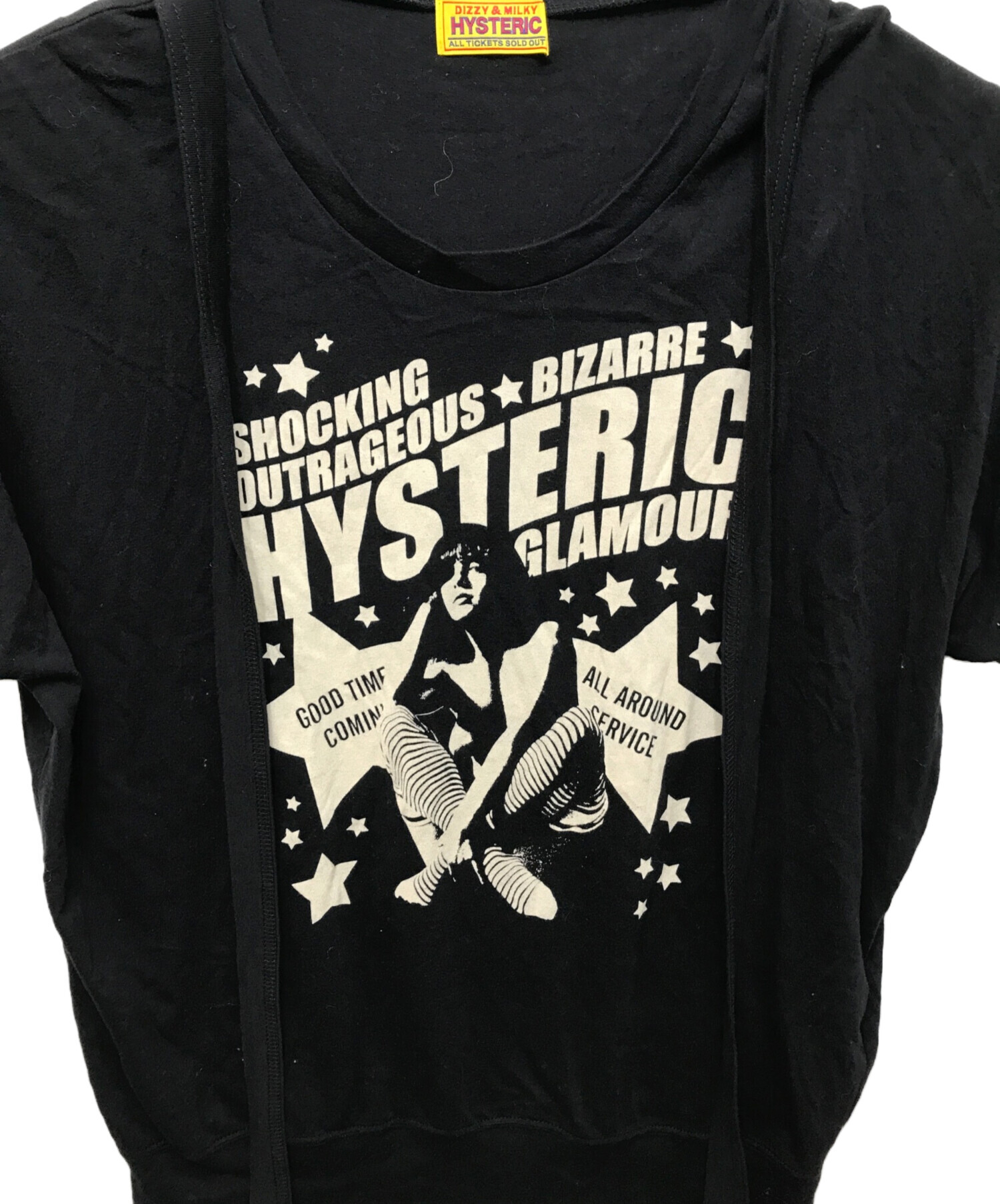 良品 HYSTERIC GLAMOUR ヒステリックグラマー OH,NO!ITS オーバーサイズTシャツ 01233CL09 サイズF ブラック レディース 古着 中古 USED 中古・古着通販】Hysteric Glamour (ヒステリックグラマー) HYSTERIC