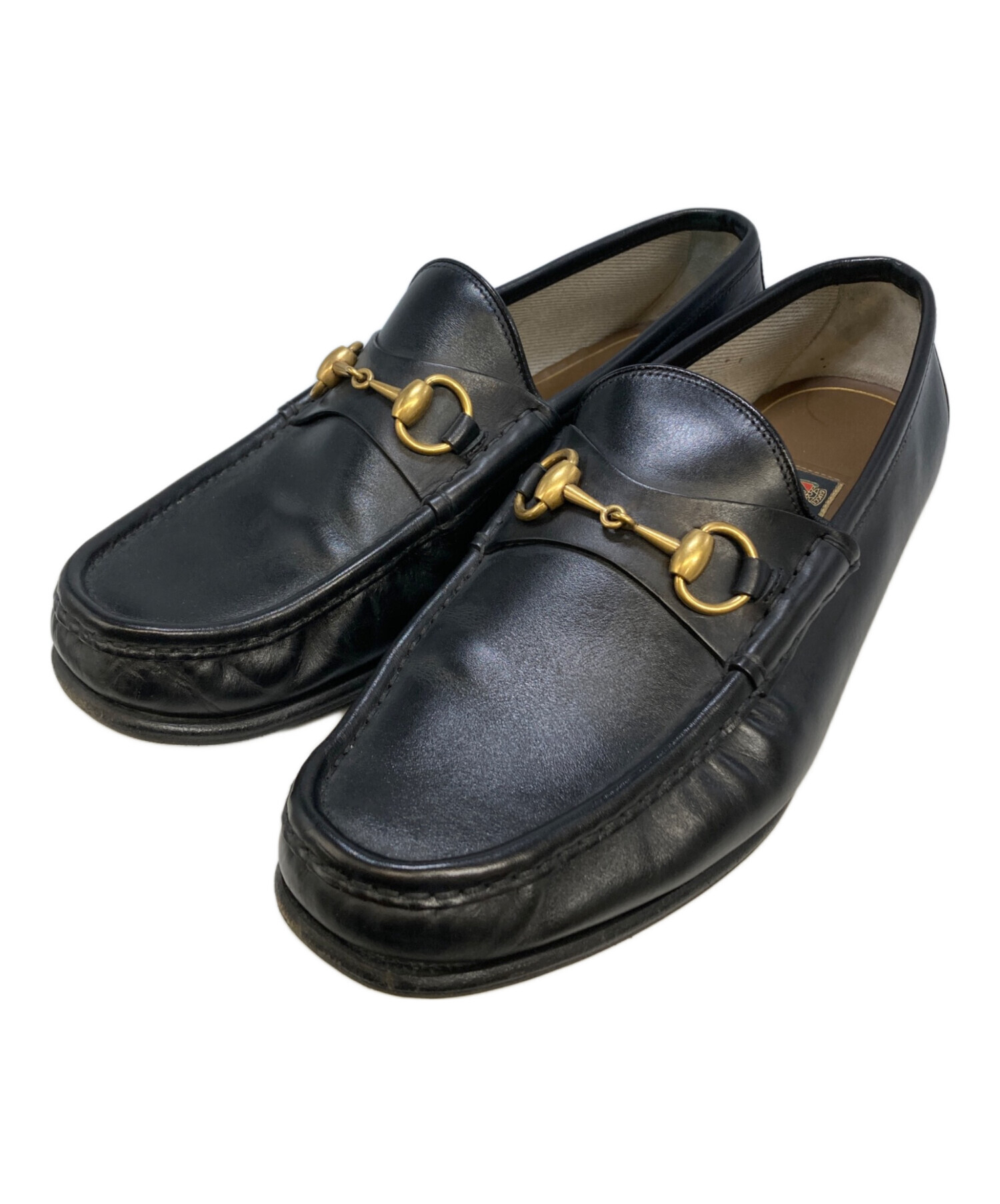 中古・古着通販】GUCCI (グッチ) ホースビットローファー ブラック