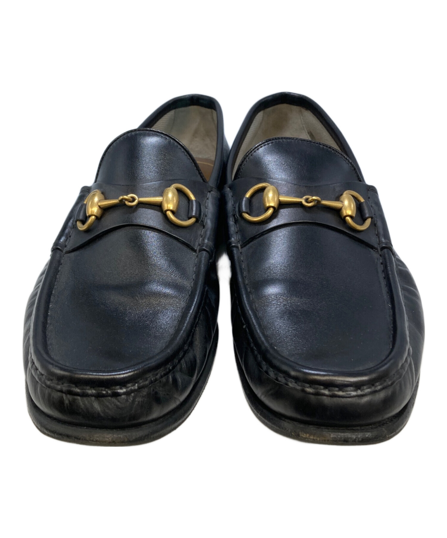 中古・古着通販】GUCCI (グッチ) ホースビットローファー ブラック