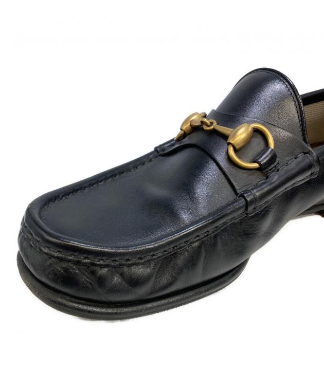 中古・古着通販】GUCCI (グッチ) ホースビットローファー ブラック