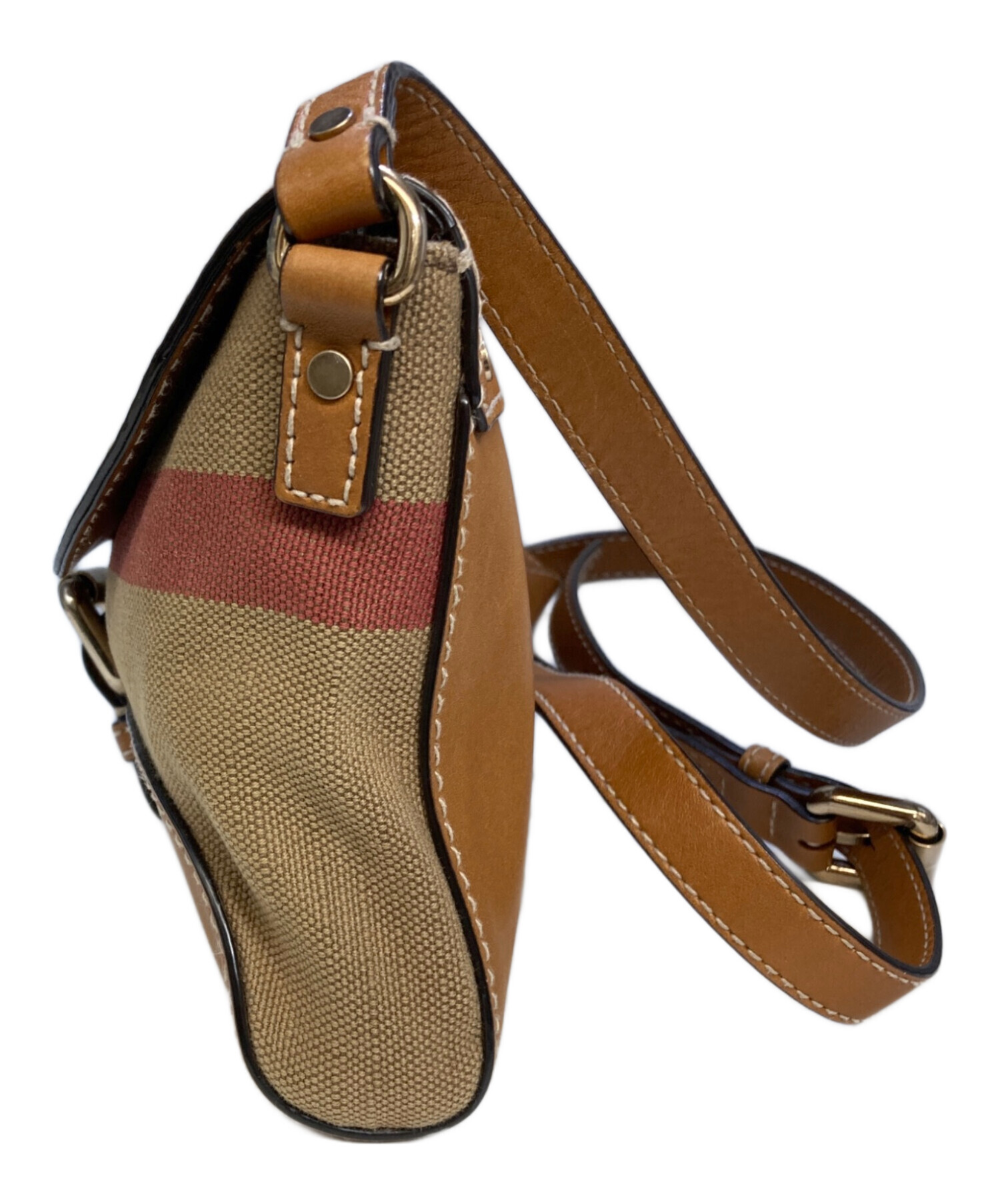 中古・古着通販】BURBERRY (バーバリー) レザーショルダーバッグ
