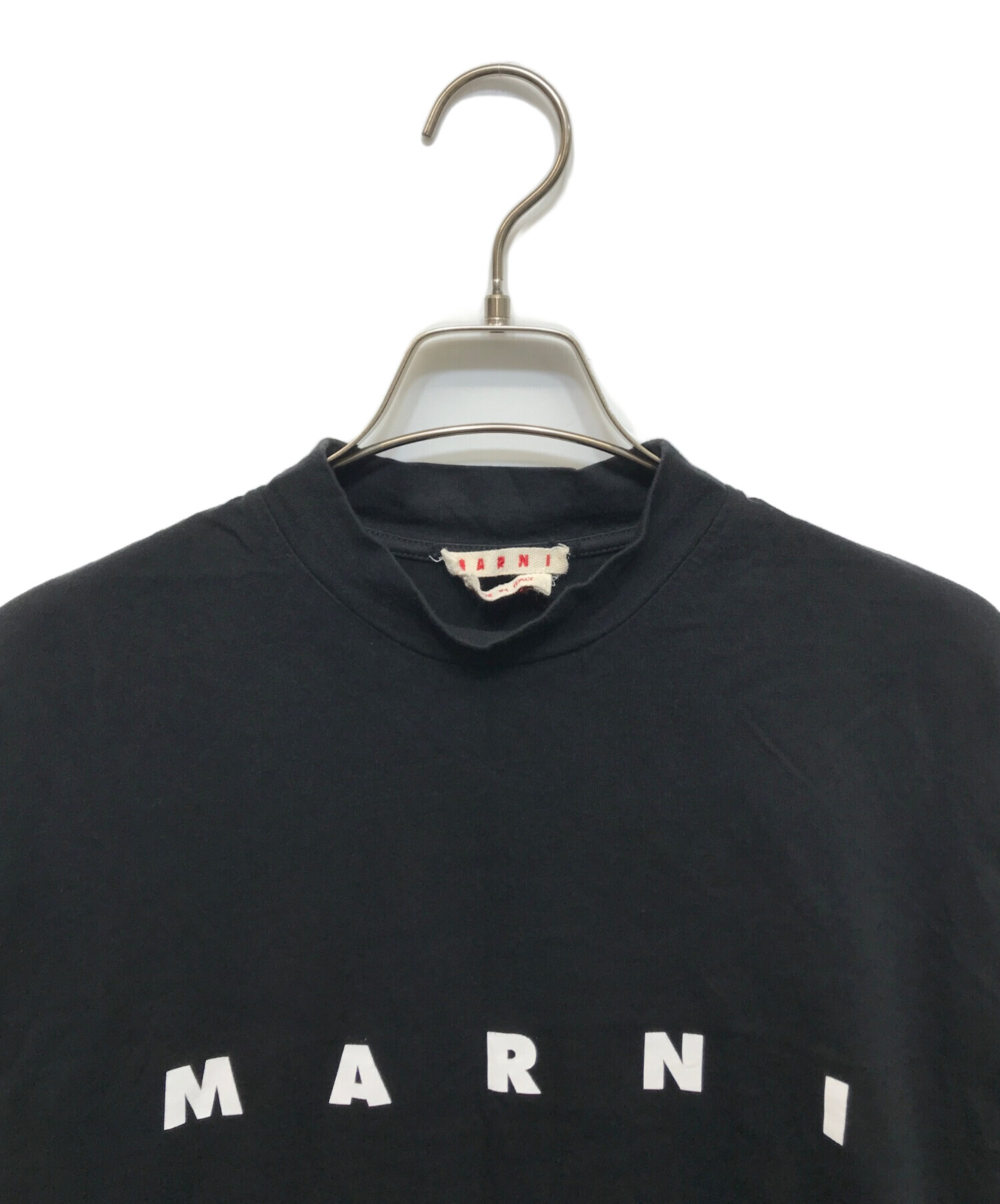 【新品未使用】MARNI ブラック Tシャツ ロゴプリント　サイズ4 中古・古着通販】MARNI (マルニ) ロゴtシャツ ブラック サイズ:XXS