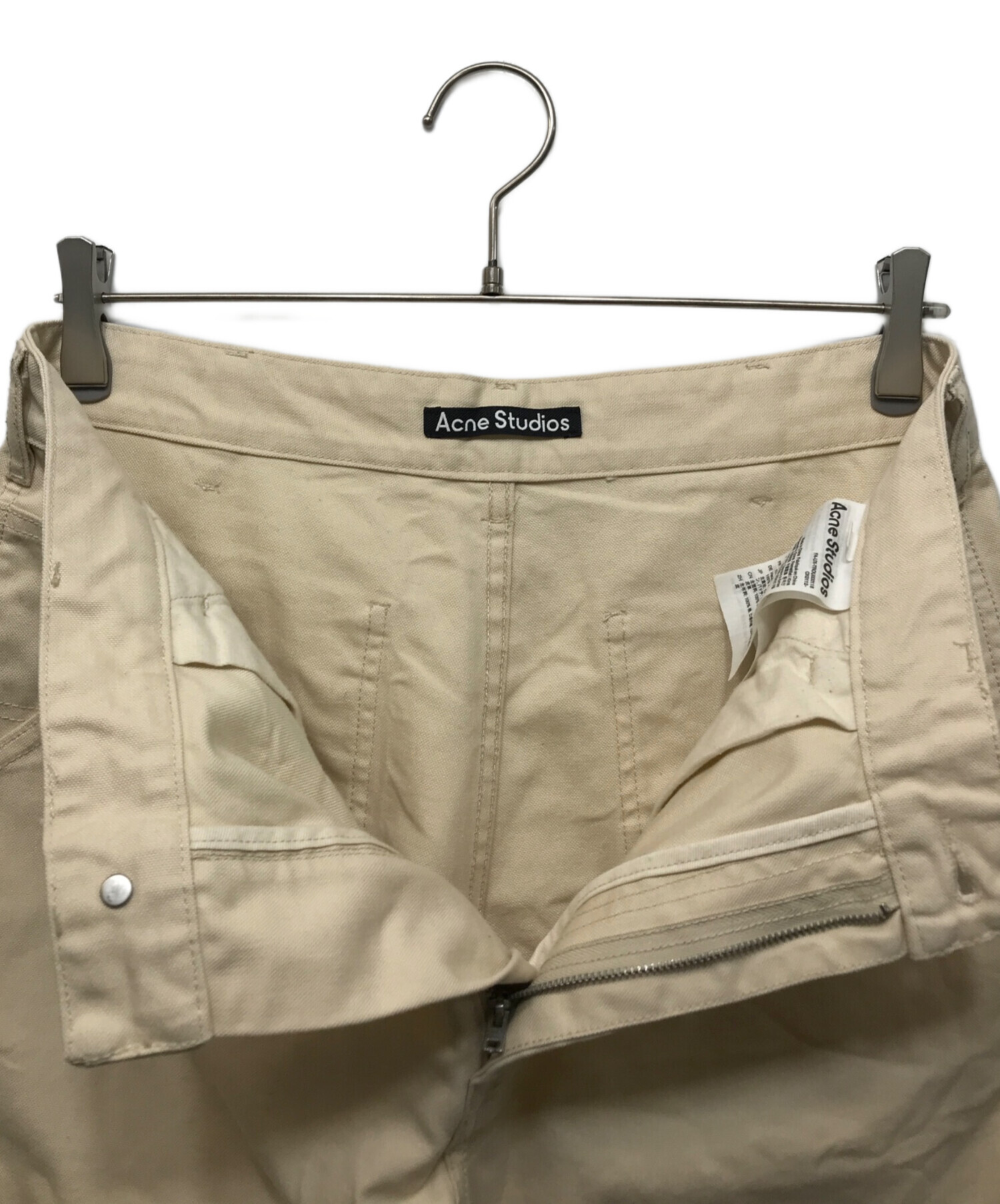 Acne Studios ベージュ ワイドパンツ サイズ48 中古・古着通販】Acne studios (アクネ ストゥディオズ) ダブルニー