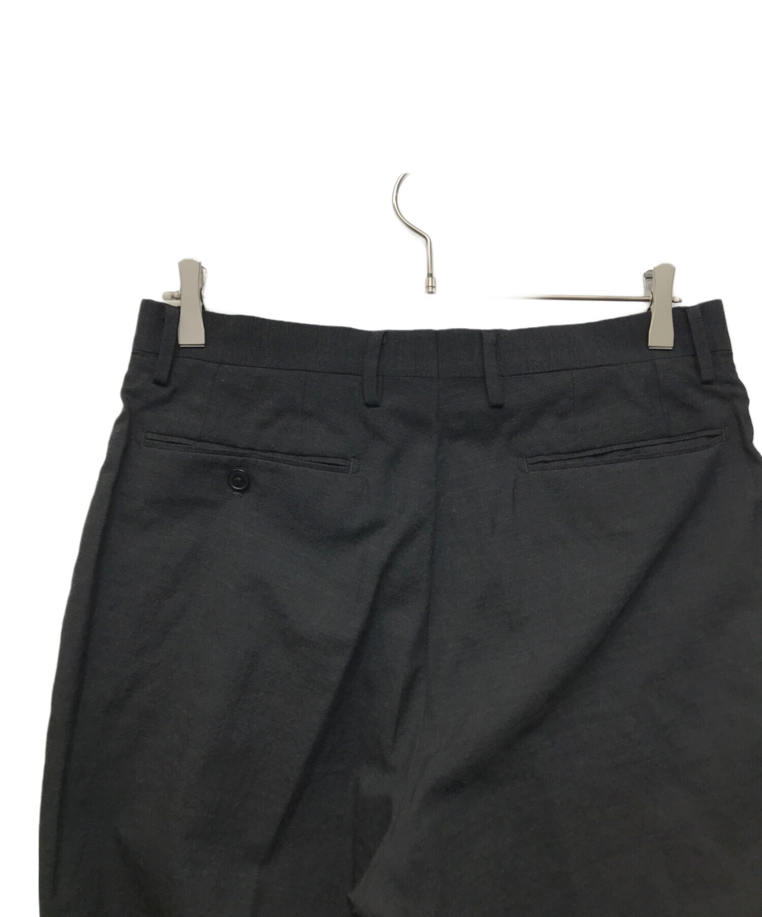 中古・古着通販】COMOLI (コモリ) ウール 2タックパンツ ブラック 