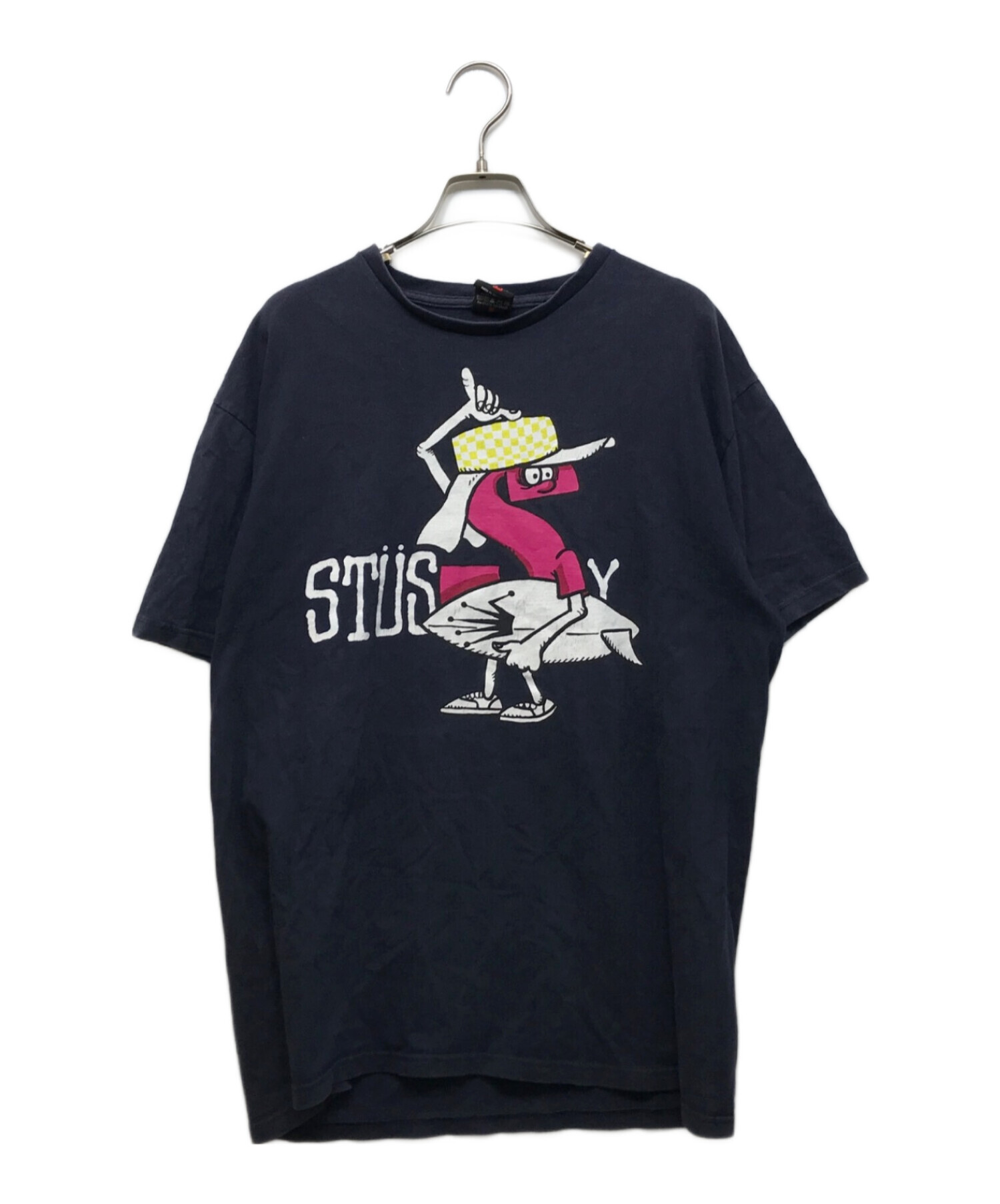 中古・古着通販】stussy (ステューシー) プリントTシャツ ネイビー 