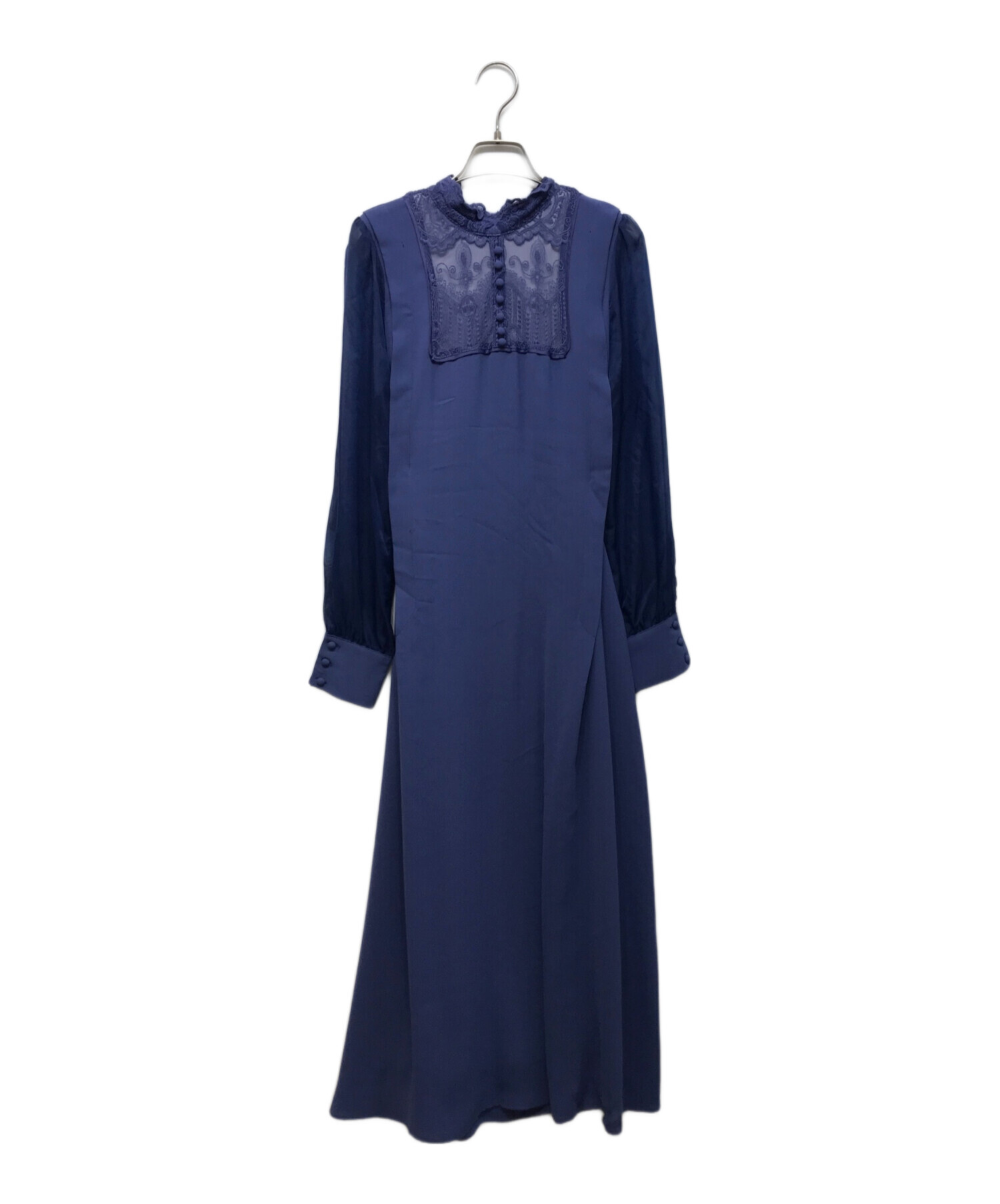 Ameri 2WAY SCOOP OUT LACE DRESS 青 中古・古着通販】Ameri (アメリ) 2WAY SCOOP OUT LACE DRESS ブルー