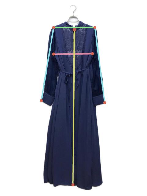 中古・古着通販】Ameri (アメリ) 2WAY SCOOP OUT LACE DRESS ブルー