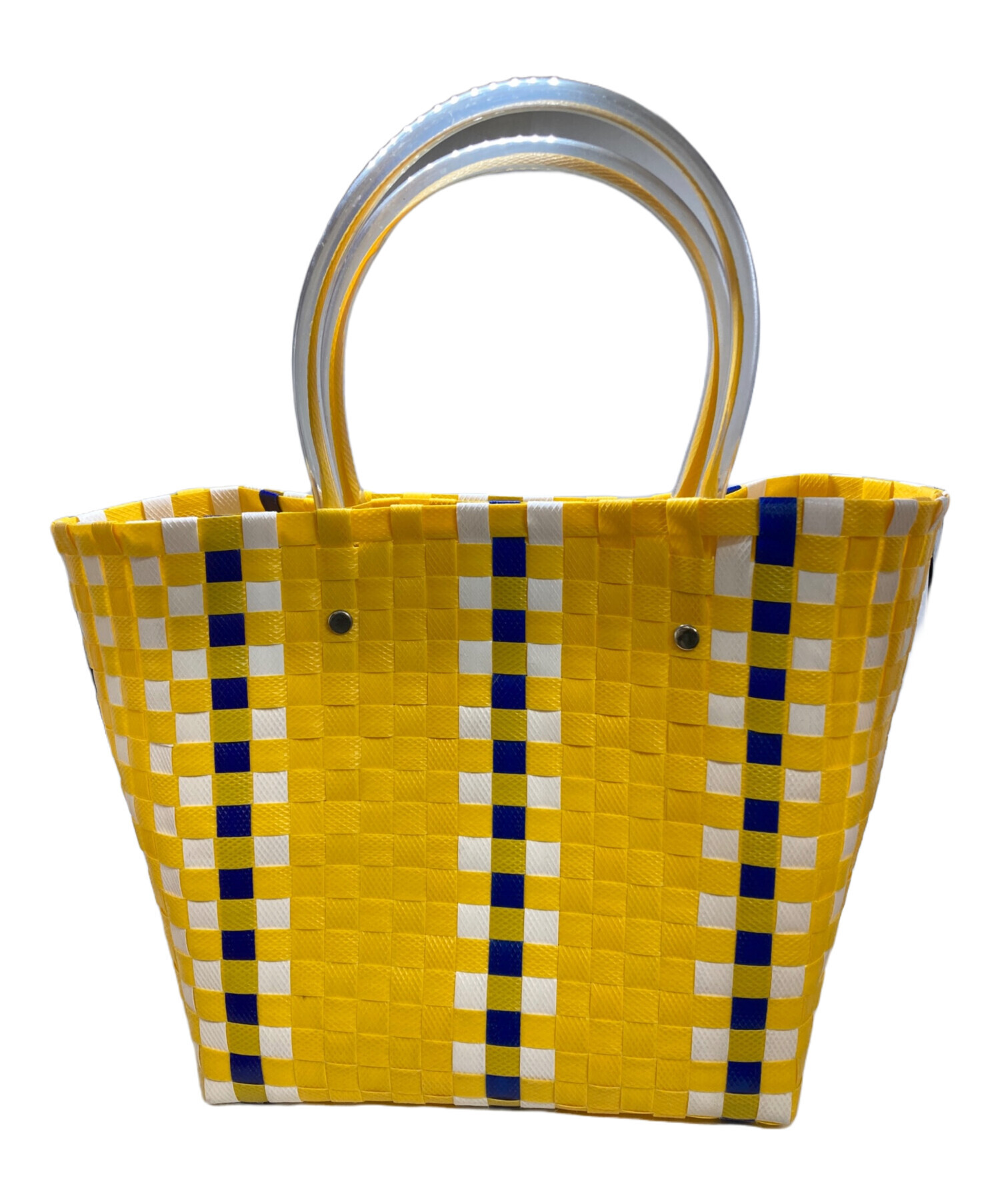 極美品★MARNI★マルニ マルニマーケット ピクニックバッグ ハンドバッグ　黄 中古・古着通販】MARNI (マルニ) ピクニックバッグ イエロー｜ブランド