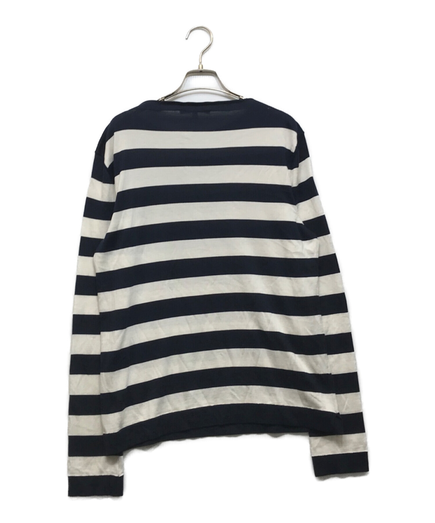 中古・古着通販】GUCCI (グッチ) シルク混ボーダーニット ホワイト