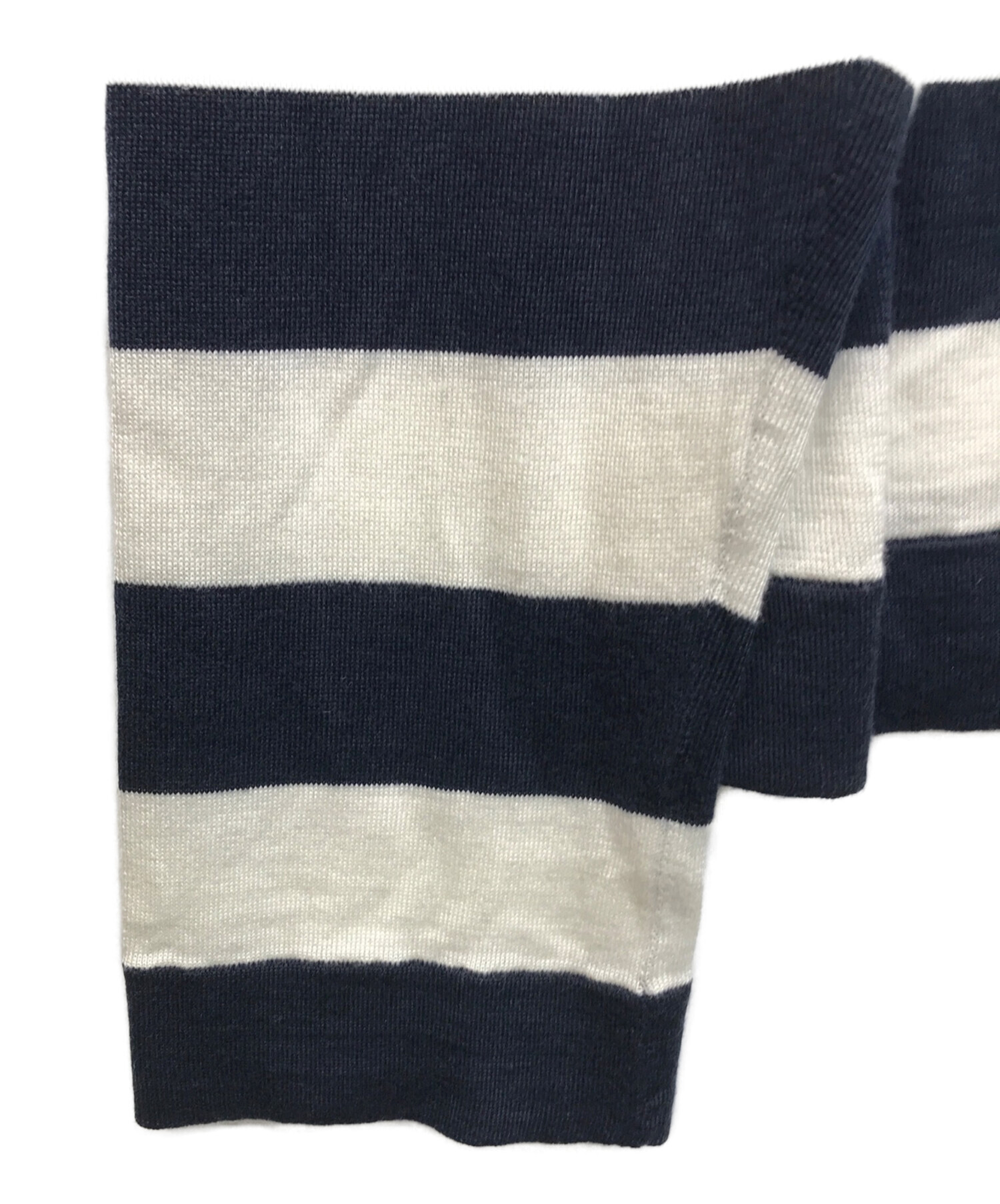 中古・古着通販】GUCCI (グッチ) シルク混ボーダーニット ホワイト