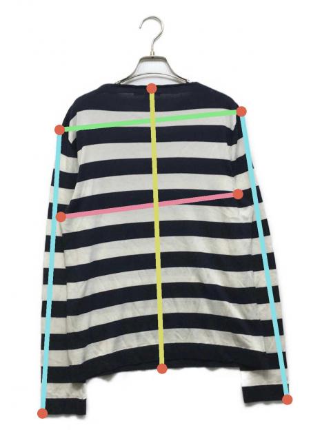 中古・古着通販】GUCCI (グッチ) シルク混ボーダーニット ホワイト