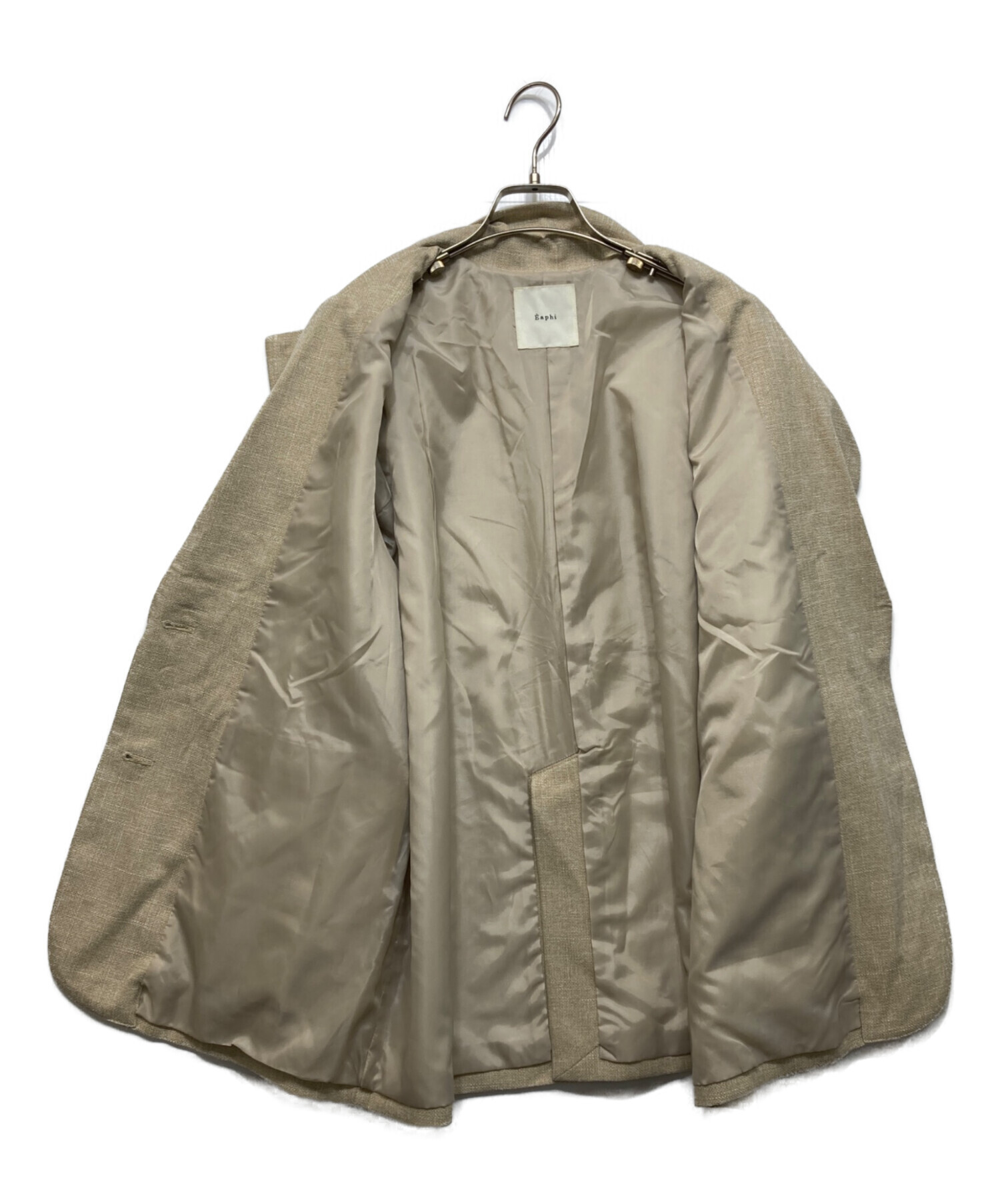 ジャケット・アウター Eaphi LINEN LIKE OVER JACKET beige 中古・古着通販】Eaphi (エフィ) LINEN LIKE OVER JACKET ベージュ