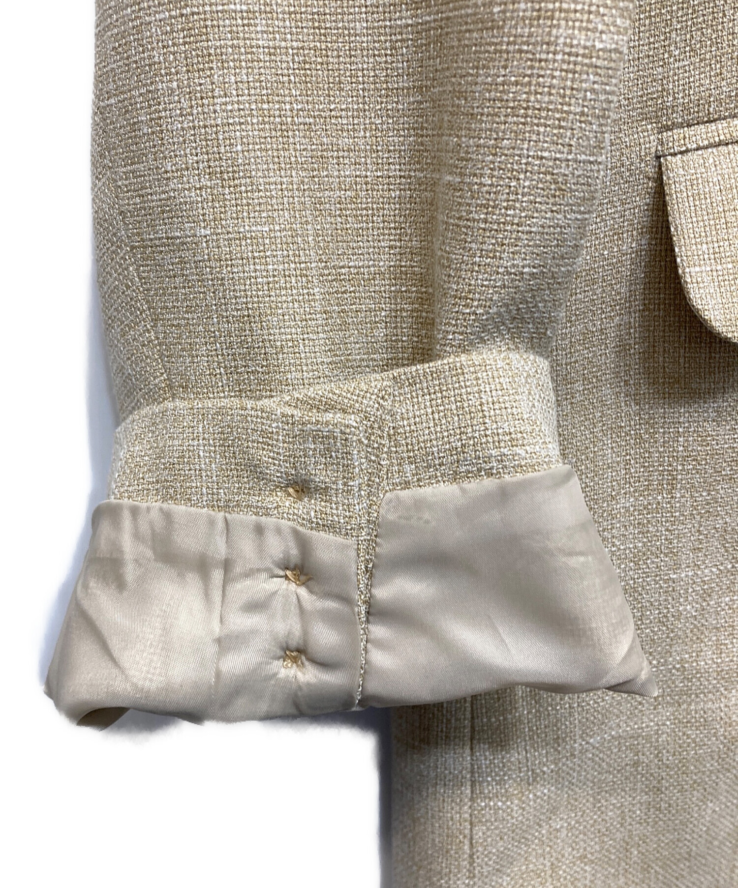 ジャケット・アウター eaphi LINEN LIKE OVER JACKET 中古・古着通販】Eaphi (エフィ) LINEN LIKE OVER JACKET ベージュ