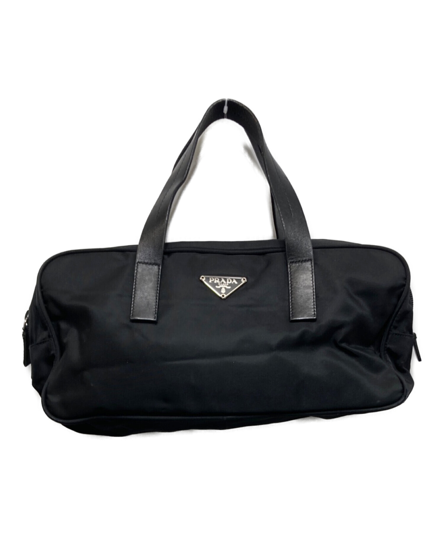 PRADA プラダ ナイロン ミニボストン トートバッグ ハンドバッグ 黒 中古・古着通販】PRADA (プラダ) ナイロンミニボストン ブラック