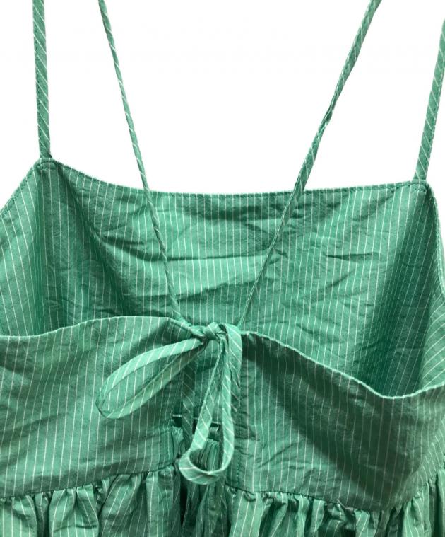yoriキャミストライプワンピース　34サイズ 中古・古着通販】YORI (ヨリ) キャミストライプワンピース グリーン