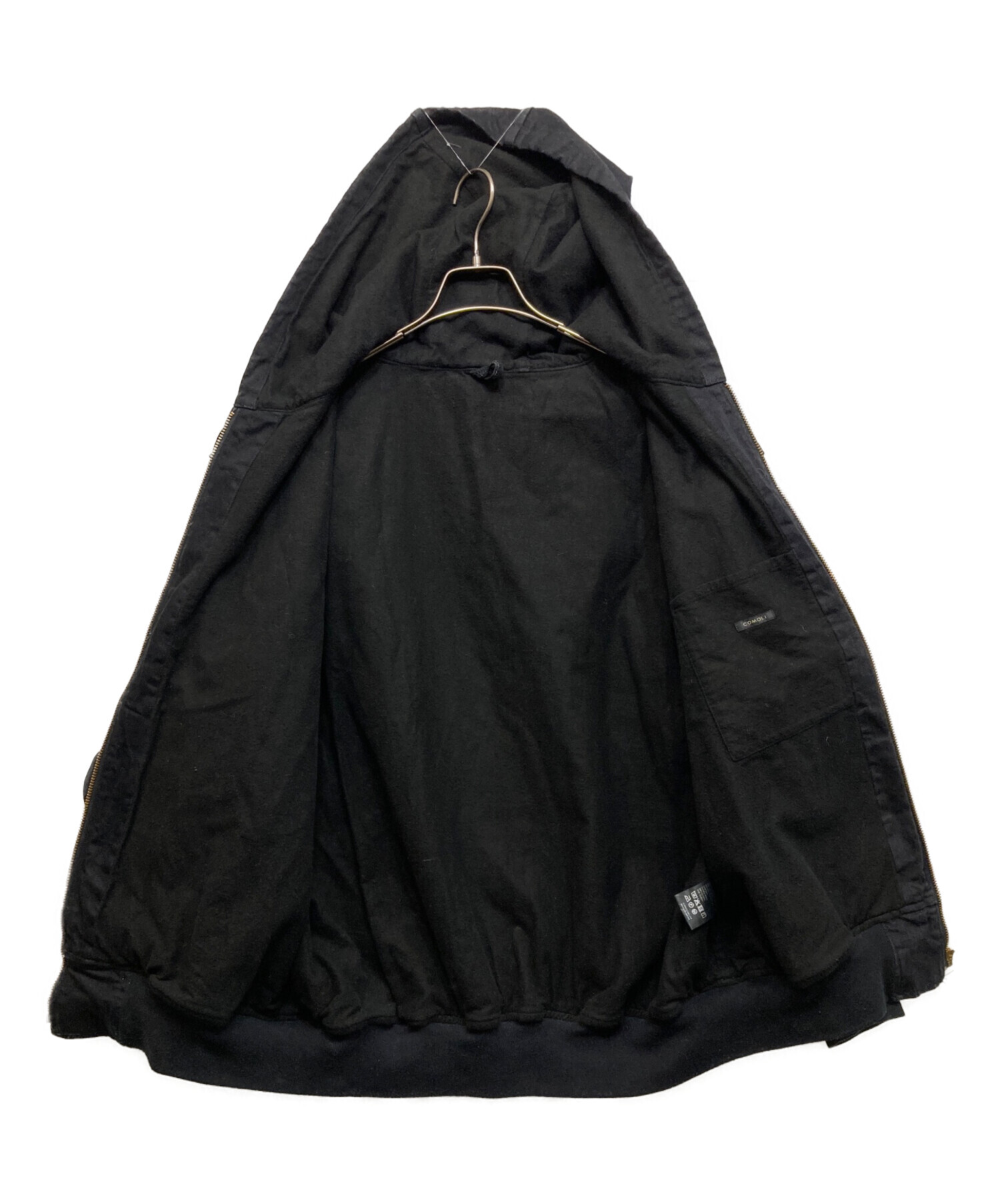 中古・古着通販】COMOLI (コモリ) ブラックデニムジップパーカー