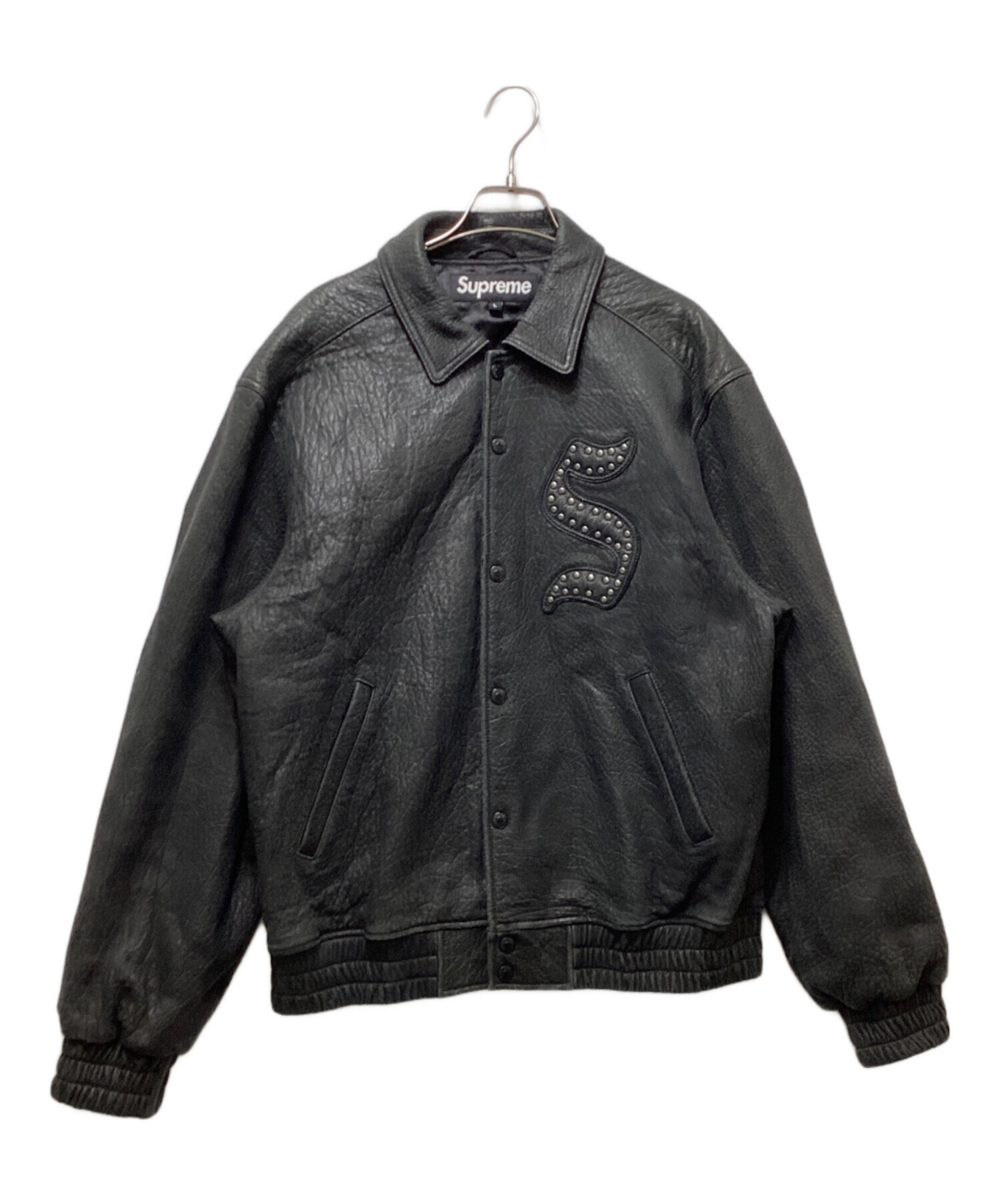 ジャケット・アウター Supreme Pebbled Leather Varsity Jacket 中古・古着通販】SUPREME (シュプリーム) 21AW pebbled leather