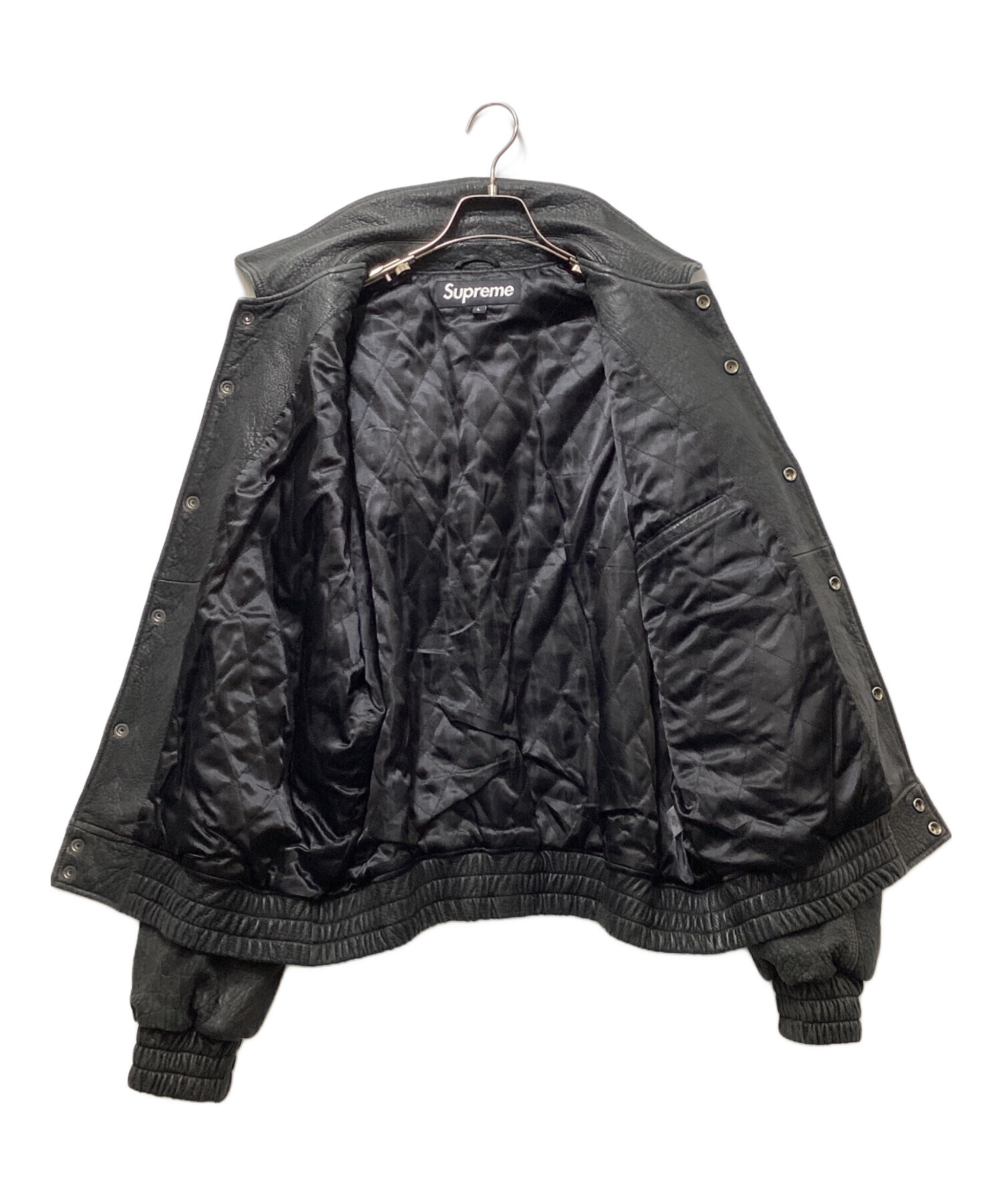 ジャケット・アウター Supreme Pebbled Leather Varsity Jacket 中古・古着通販】SUPREME (シュプリーム) 21AW pebbled leather