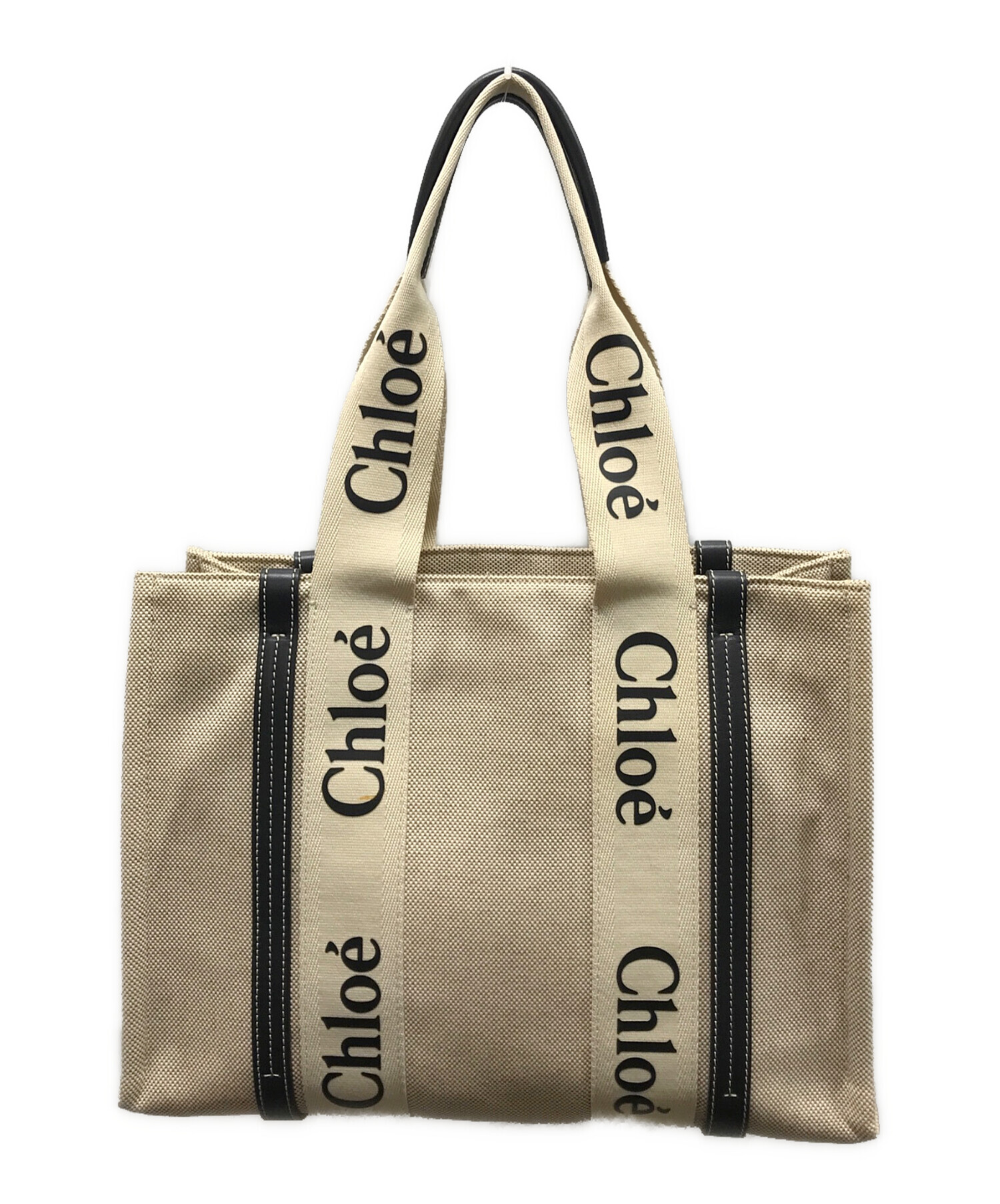 【美品】Chloé クロエ ヴィンテージ ジャネット バッグ レザー 中古・古着通販】Chloe (クロエ) ウッディミディアムキャンバスレザー