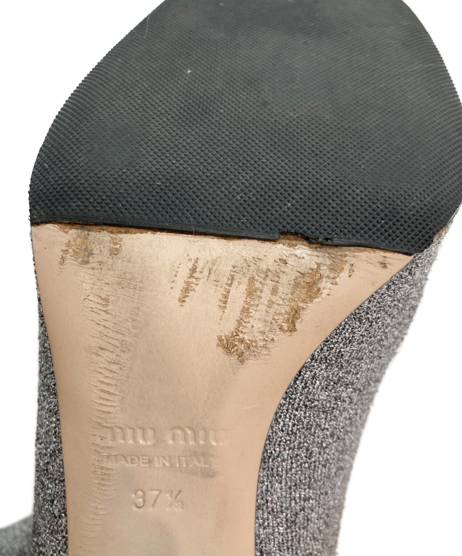 中古・古着通販】MIU MIU (ミュウミュウ) ソックスブーツ シルバー