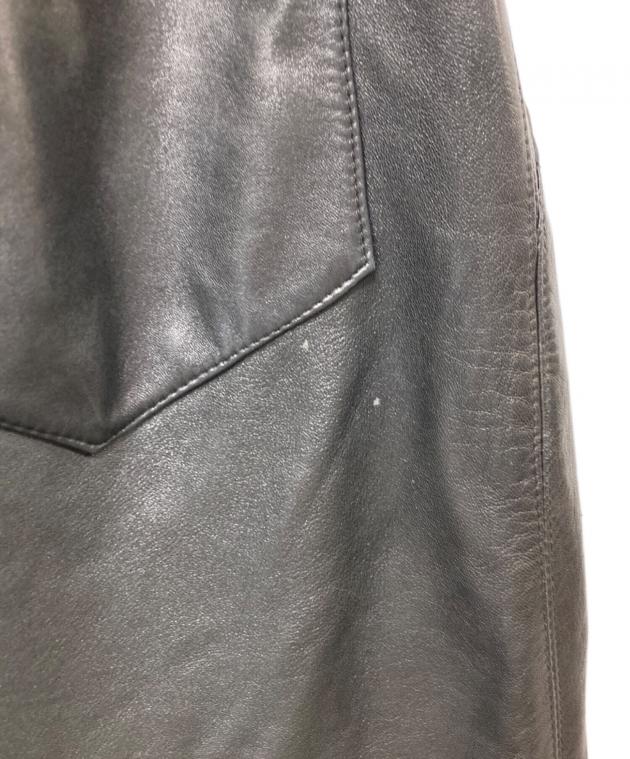 イッセイミヤケ  I.S    80s  レザー本革テーパードスラックス 中古・古着通販】ISSEY MIYAKE (イッセイミヤケ) ロゴ入りラムレザー