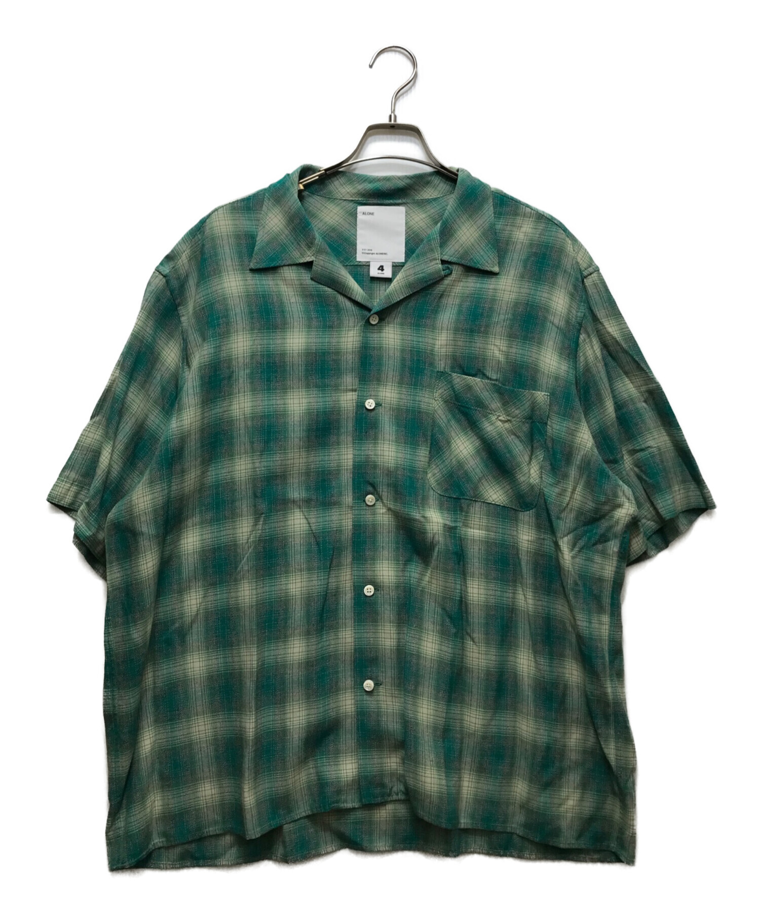 中古・古着通販】ALONE (アローン) Rayon Shirt Check GRN グリーン 